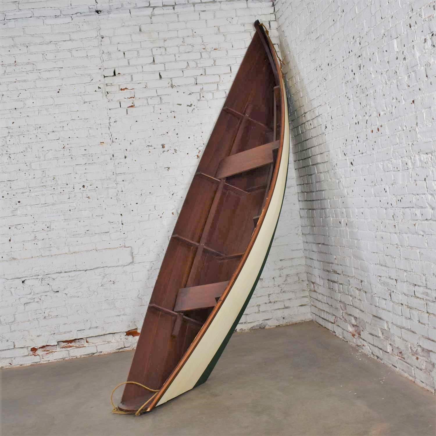 Vintage Wooden Rowboat for Maritime or Nautical Décor 1