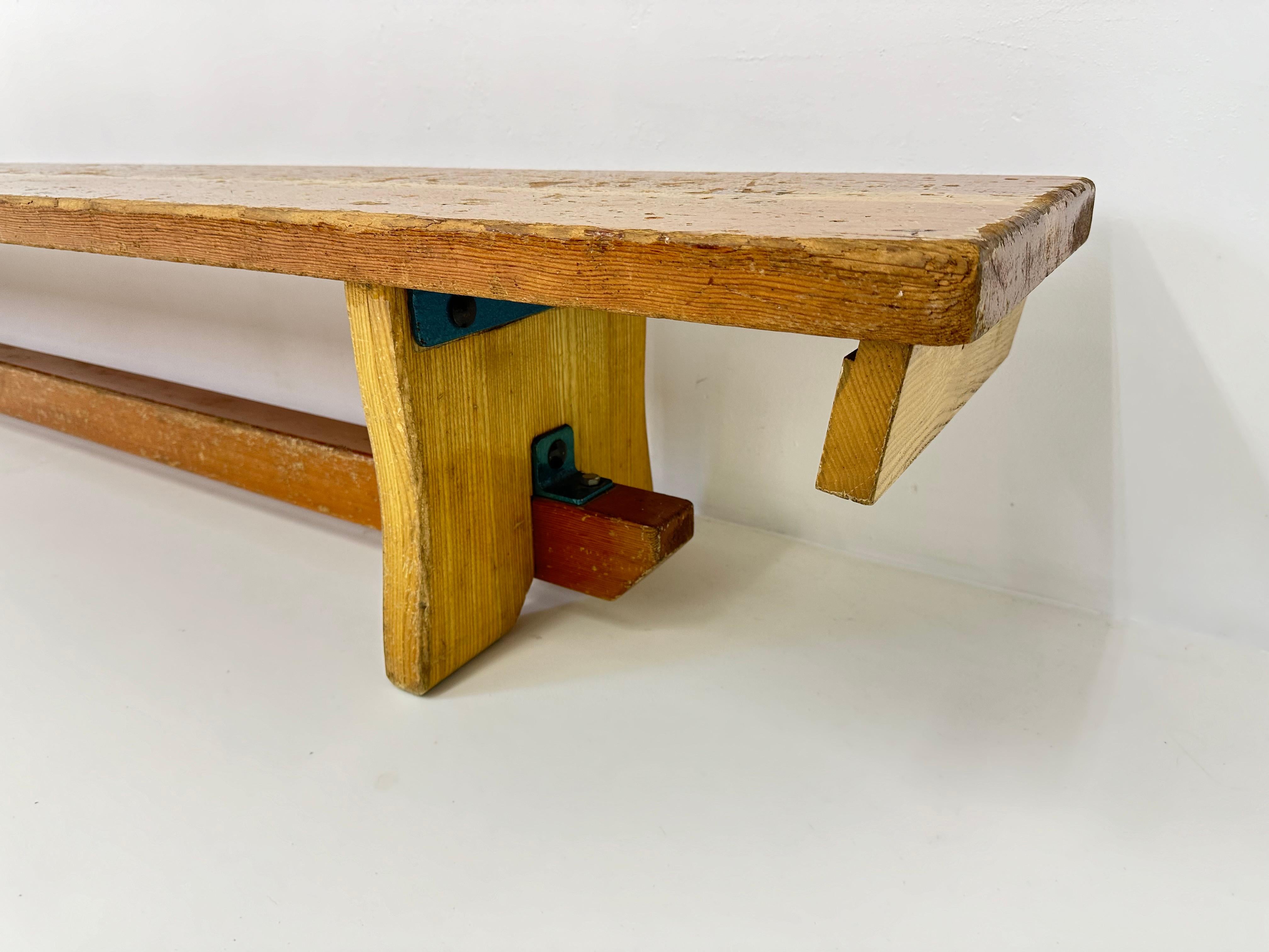 Metallo Banco scolastico in legno vintage, anni '70 in vendita
