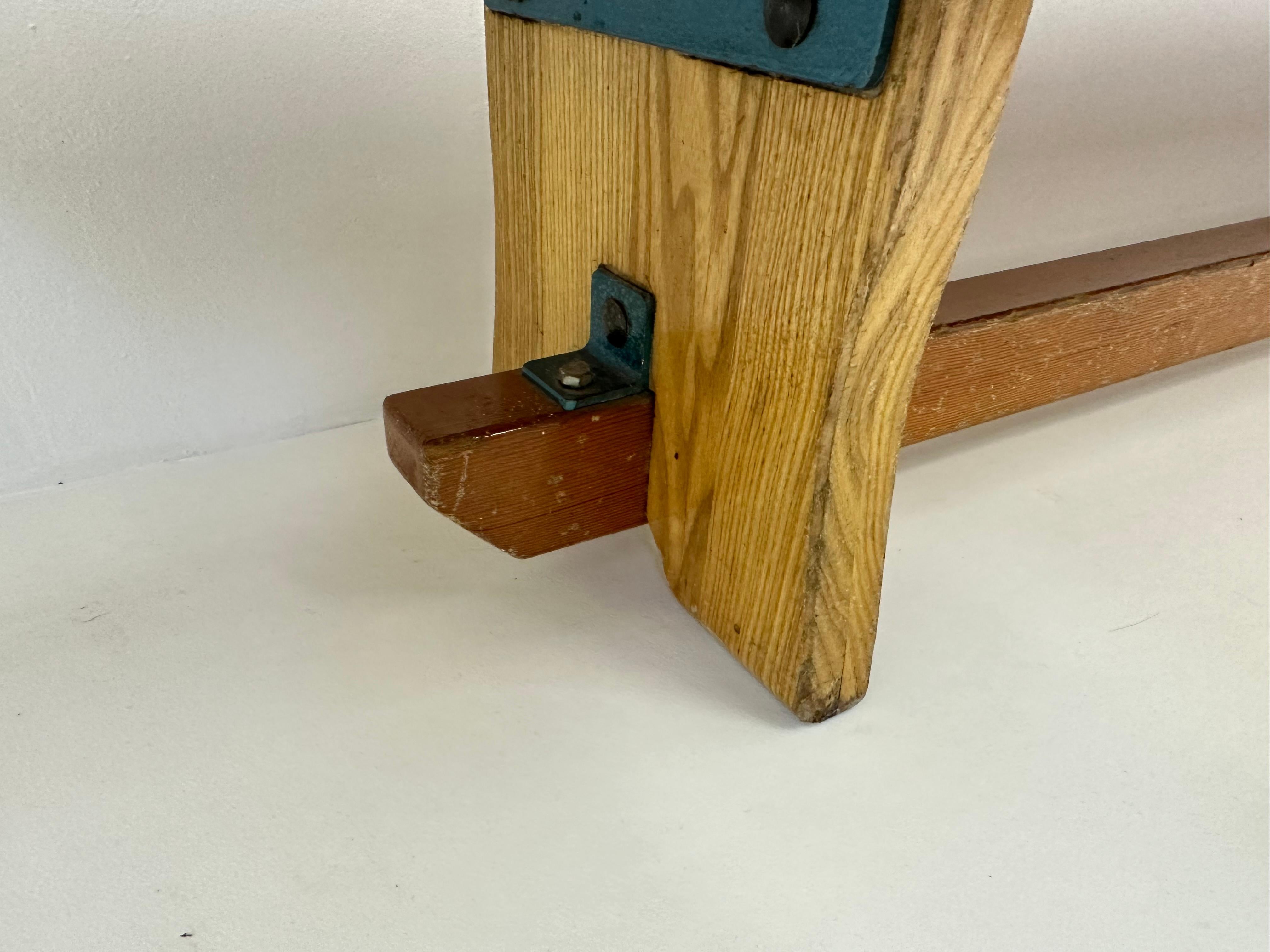 Banco scolastico in legno vintage, anni '70 in vendita 6