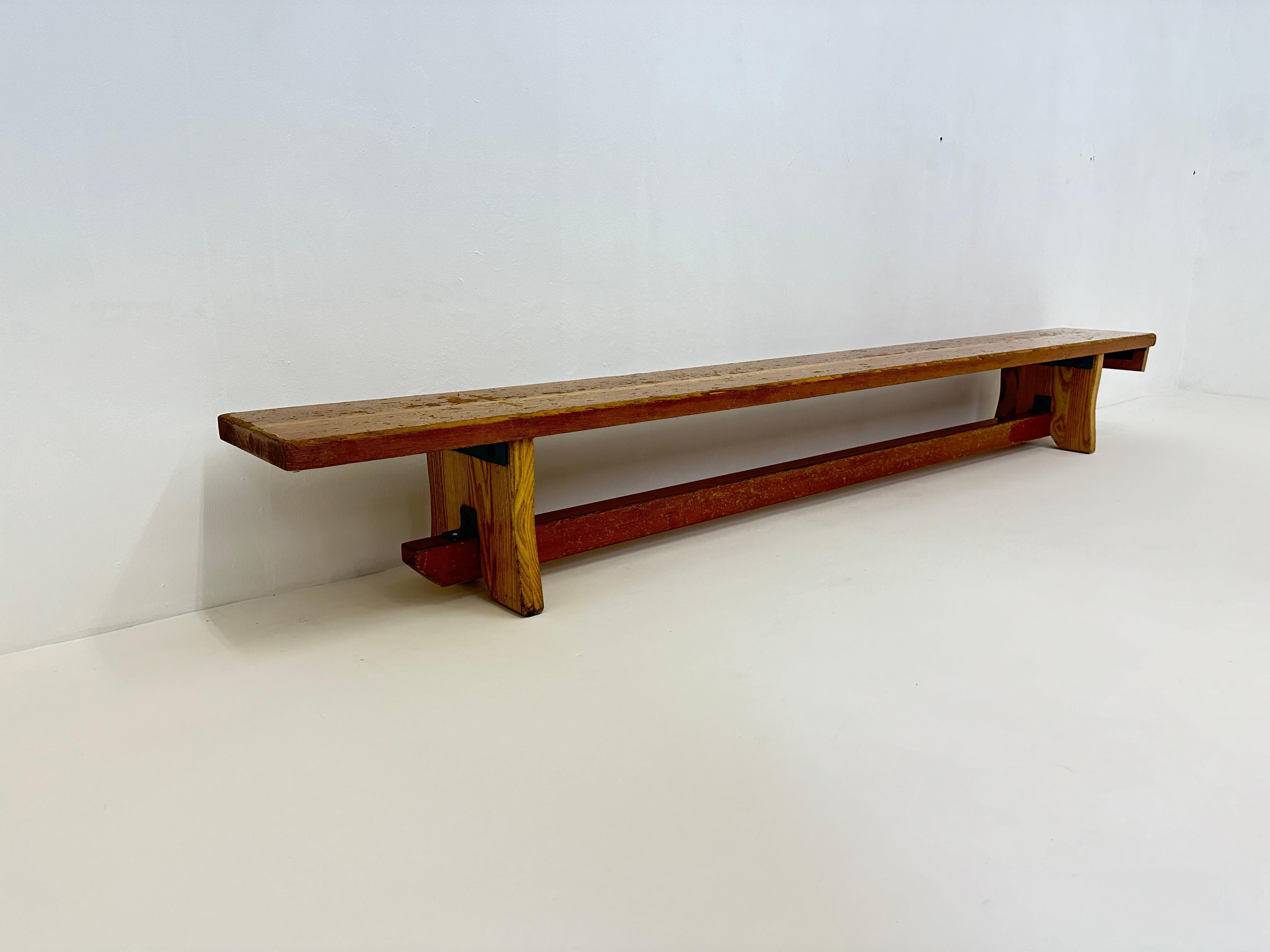 Banco scolastico in legno vintage, anni '70 in vendita 9
