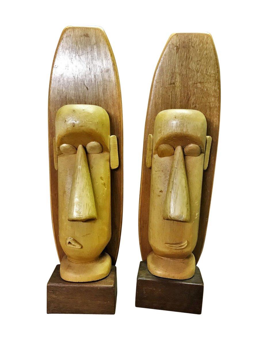 Sculture in legno vintage di Paul Jansen, set di 2 pezzi In condizioni buone in vendita a Munich, DE