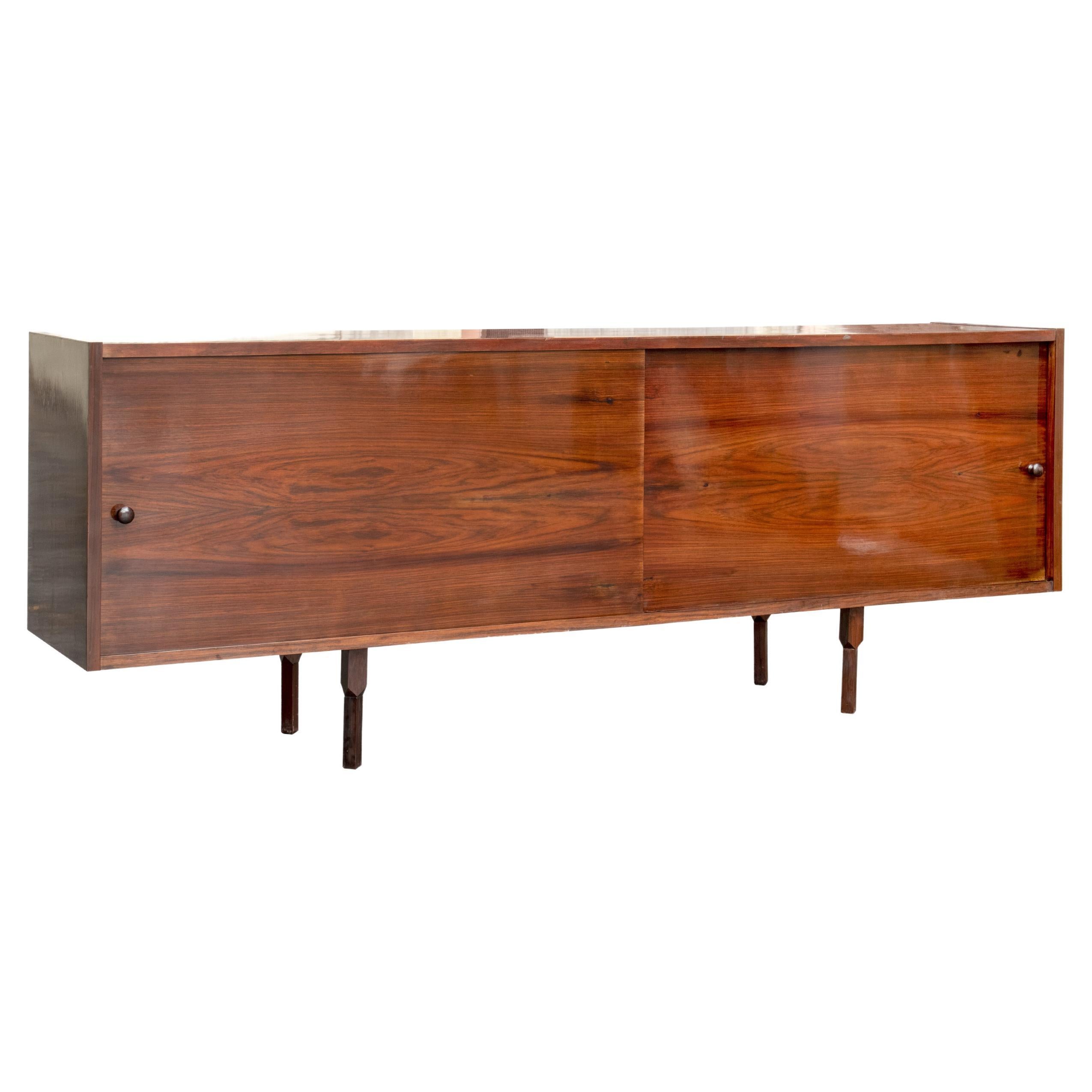 Vintage Wooden Sideboard, Italian Production, Mid-20th Century For Sale