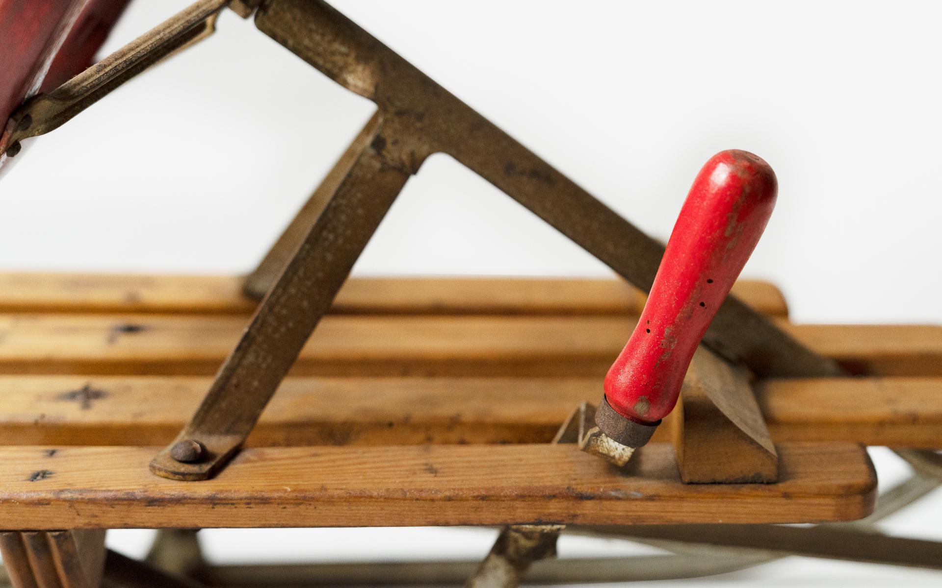 antique wood sled