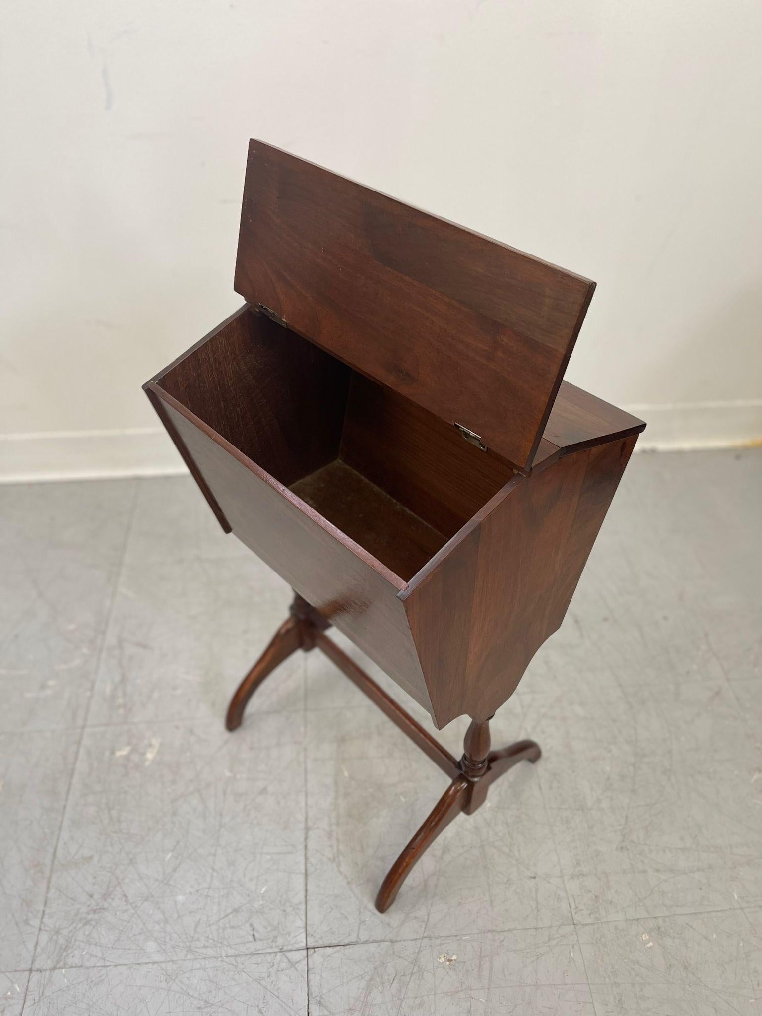 Vintage Wooden Standing Sewing Cabinet. In Good Condition For Sale In Seattle, WA