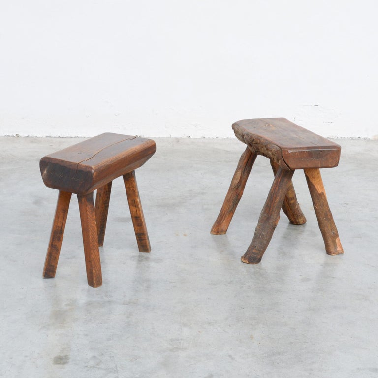 Vintage Wooden Stool at 1stDibs