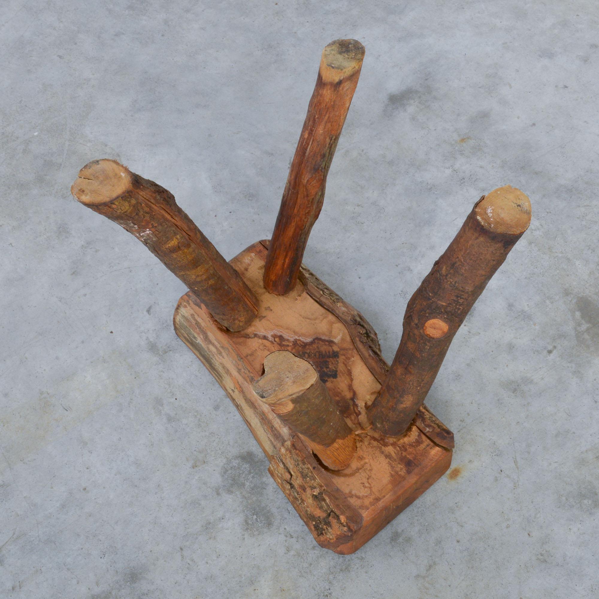 Vintage Wooden Stool In Good Condition In Vlimmeren, BE