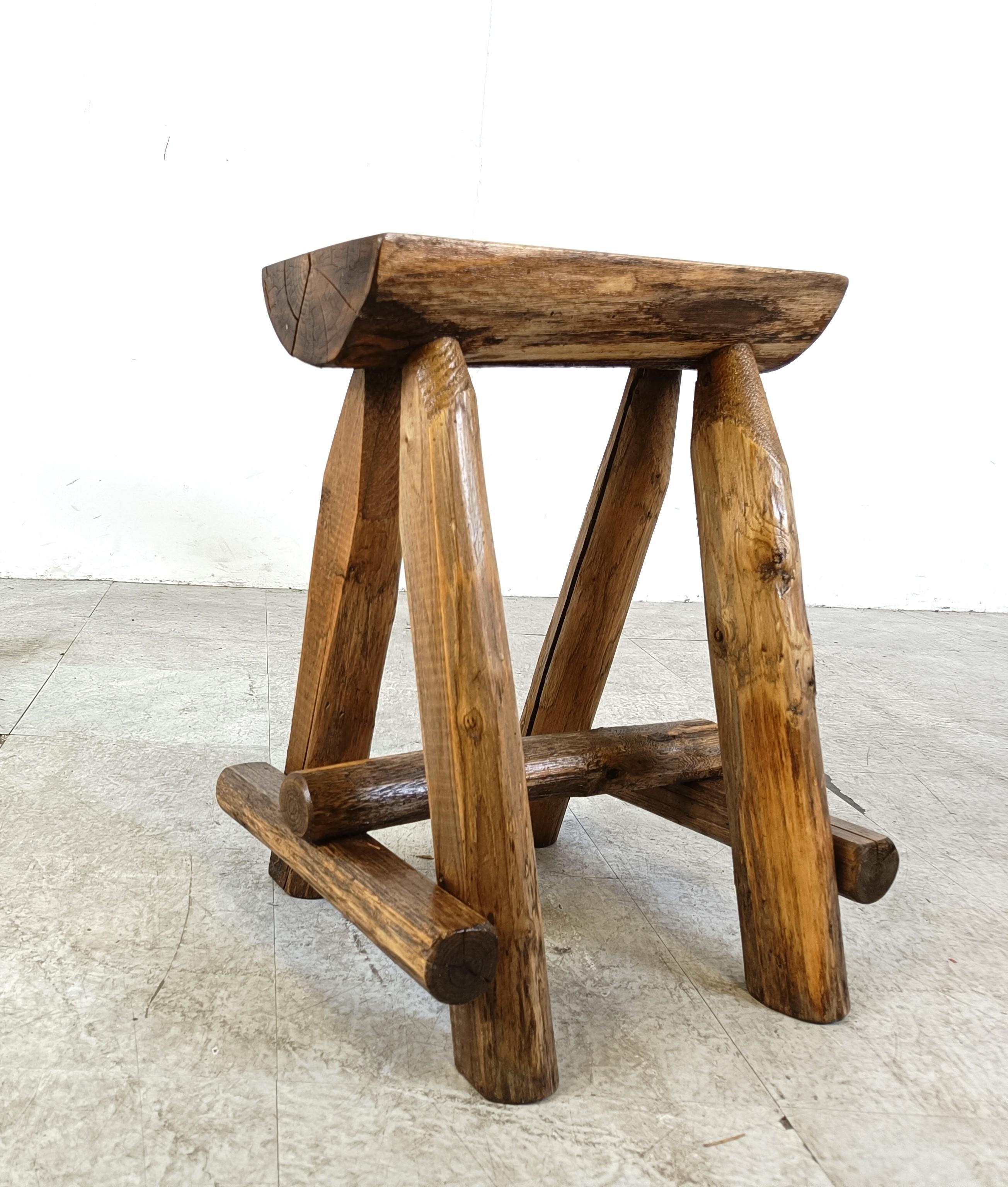 Vintage wooden stools, 1970s  For Sale 5