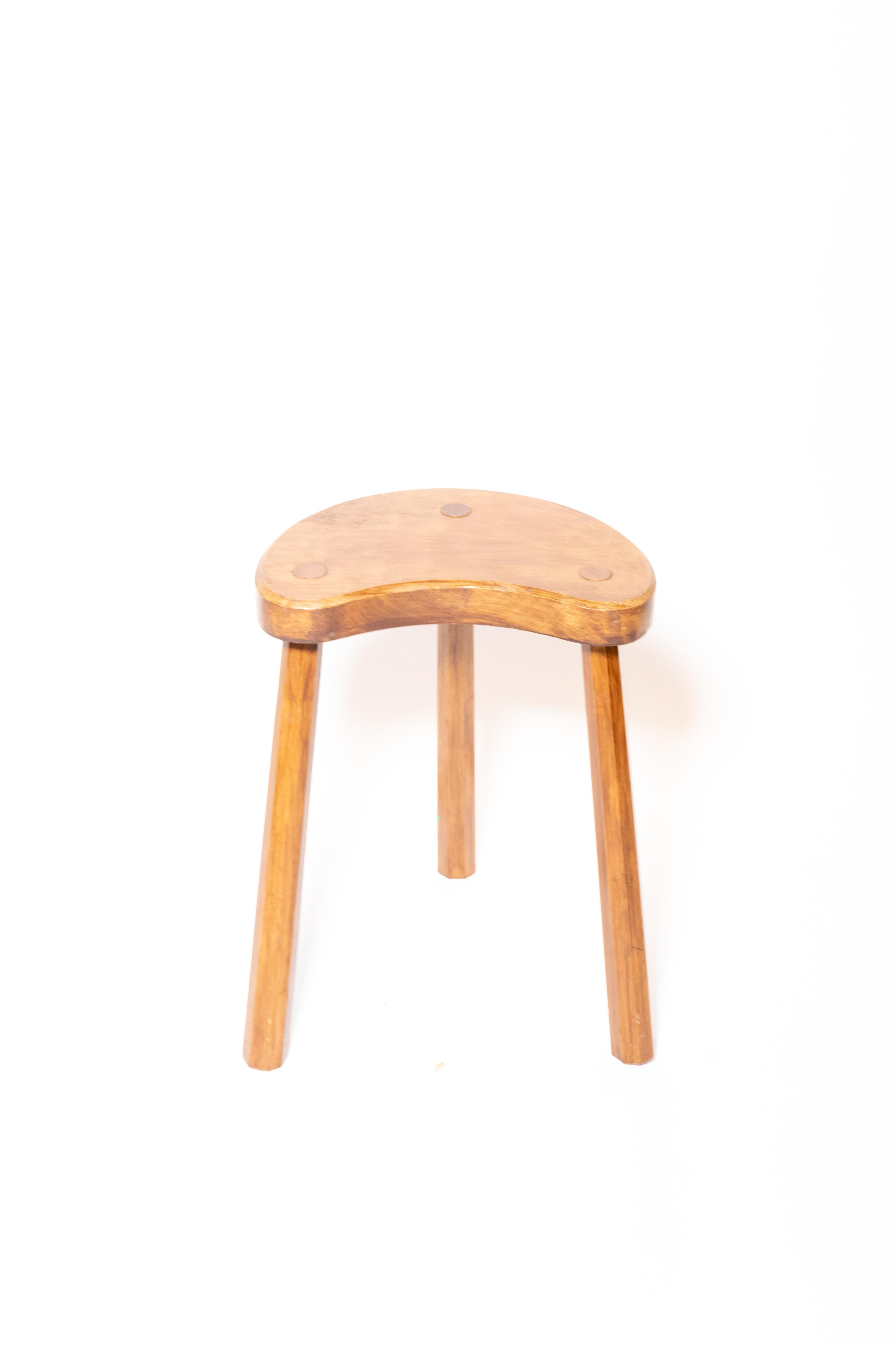 Wooden tabouret with three legs, France, 1950s
Four available.