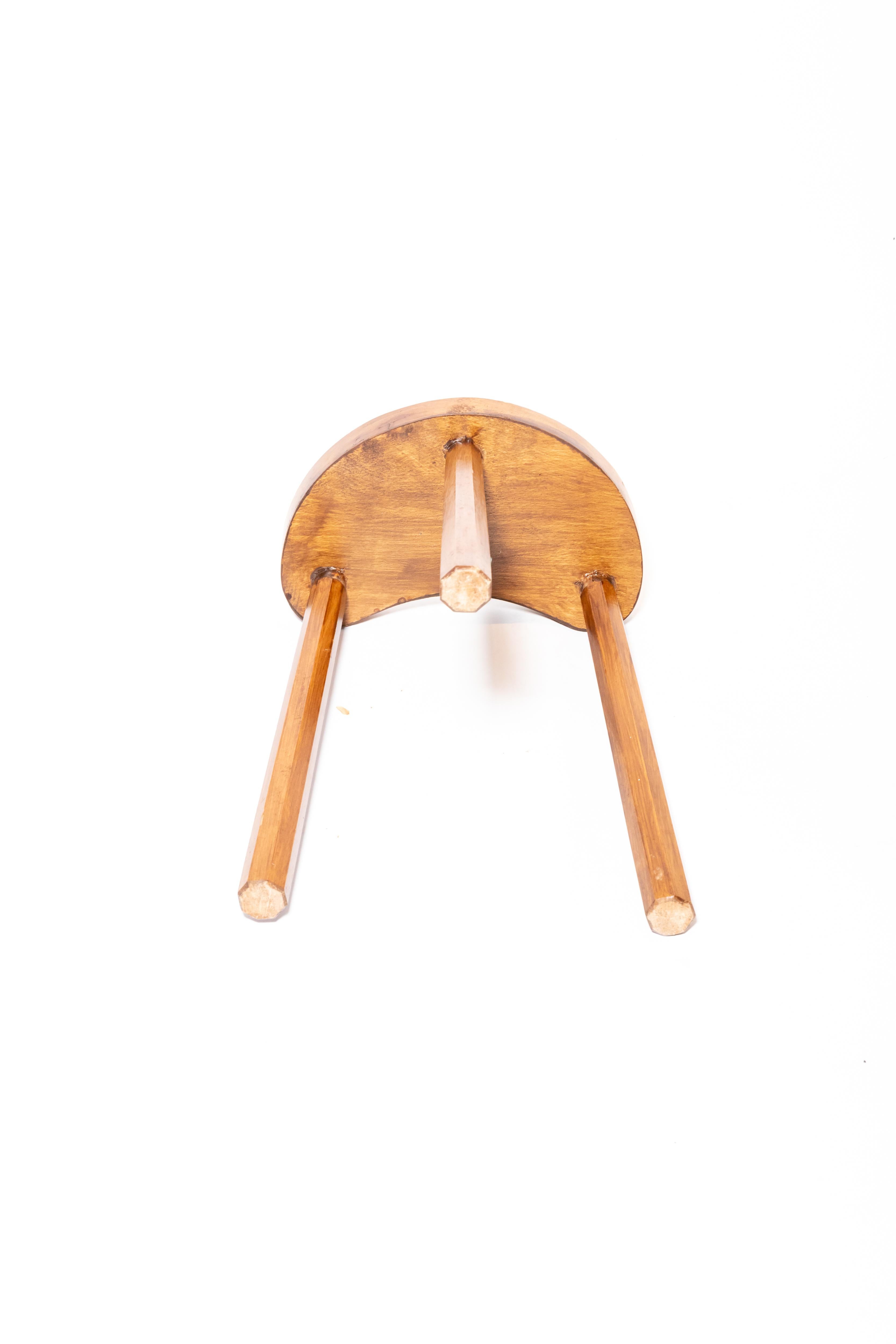 Vintage Wooden Tabouret Stool, France, circa 1950s In Good Condition In New York City, NY