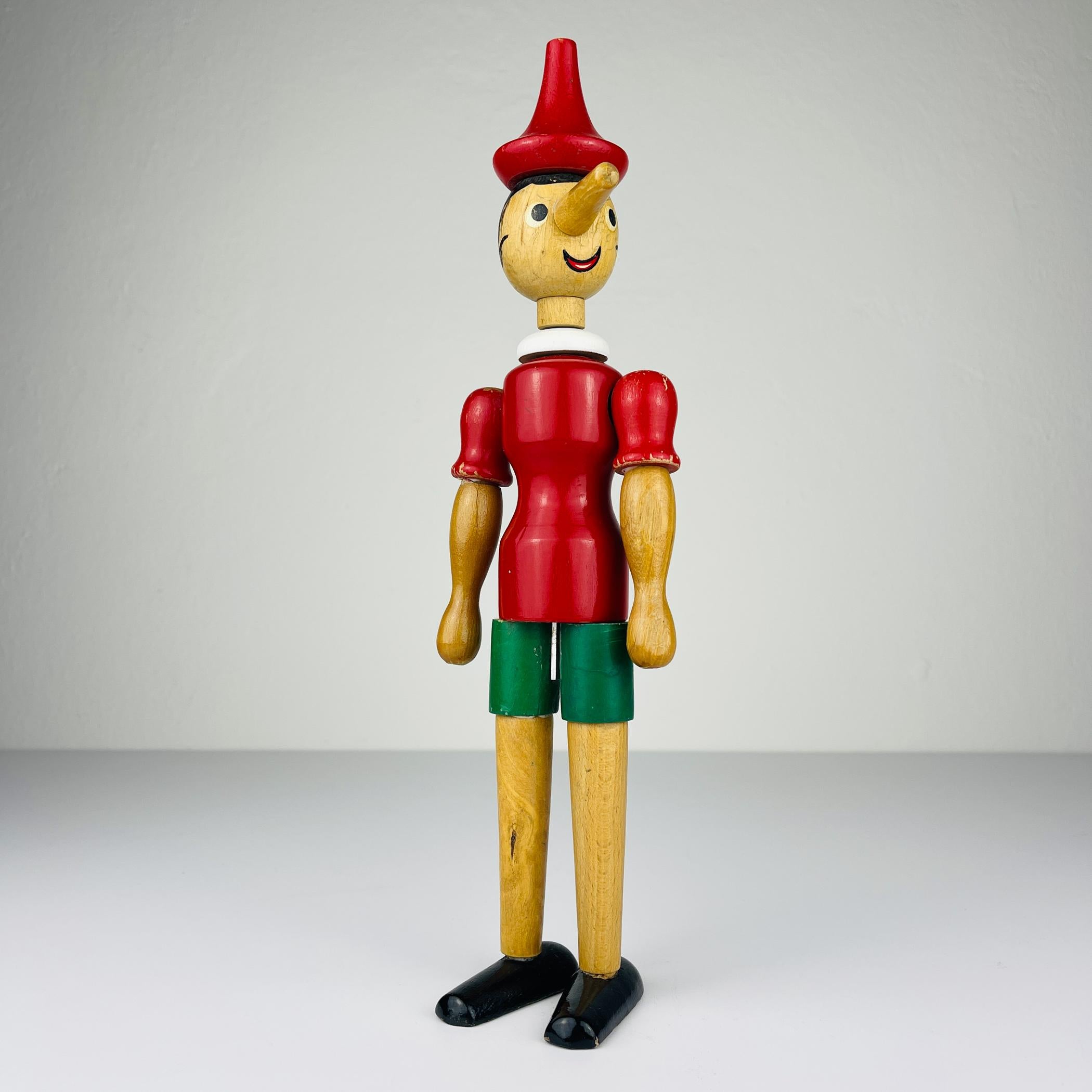Vintage-Holzspielzeug Pinocchio, Italien, 1960er Jahre (Moderne der Mitte des Jahrhunderts) im Angebot