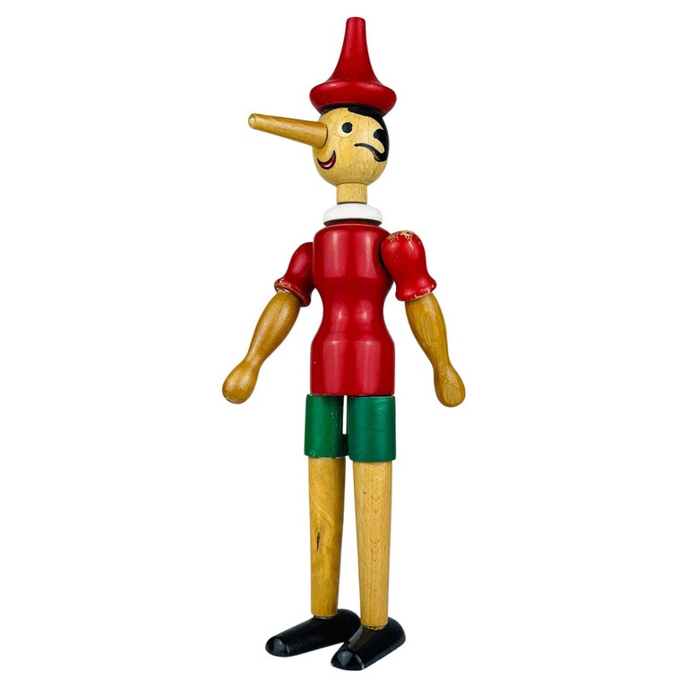 Vintage wooden toy Pinocchio, Italy, 1960s