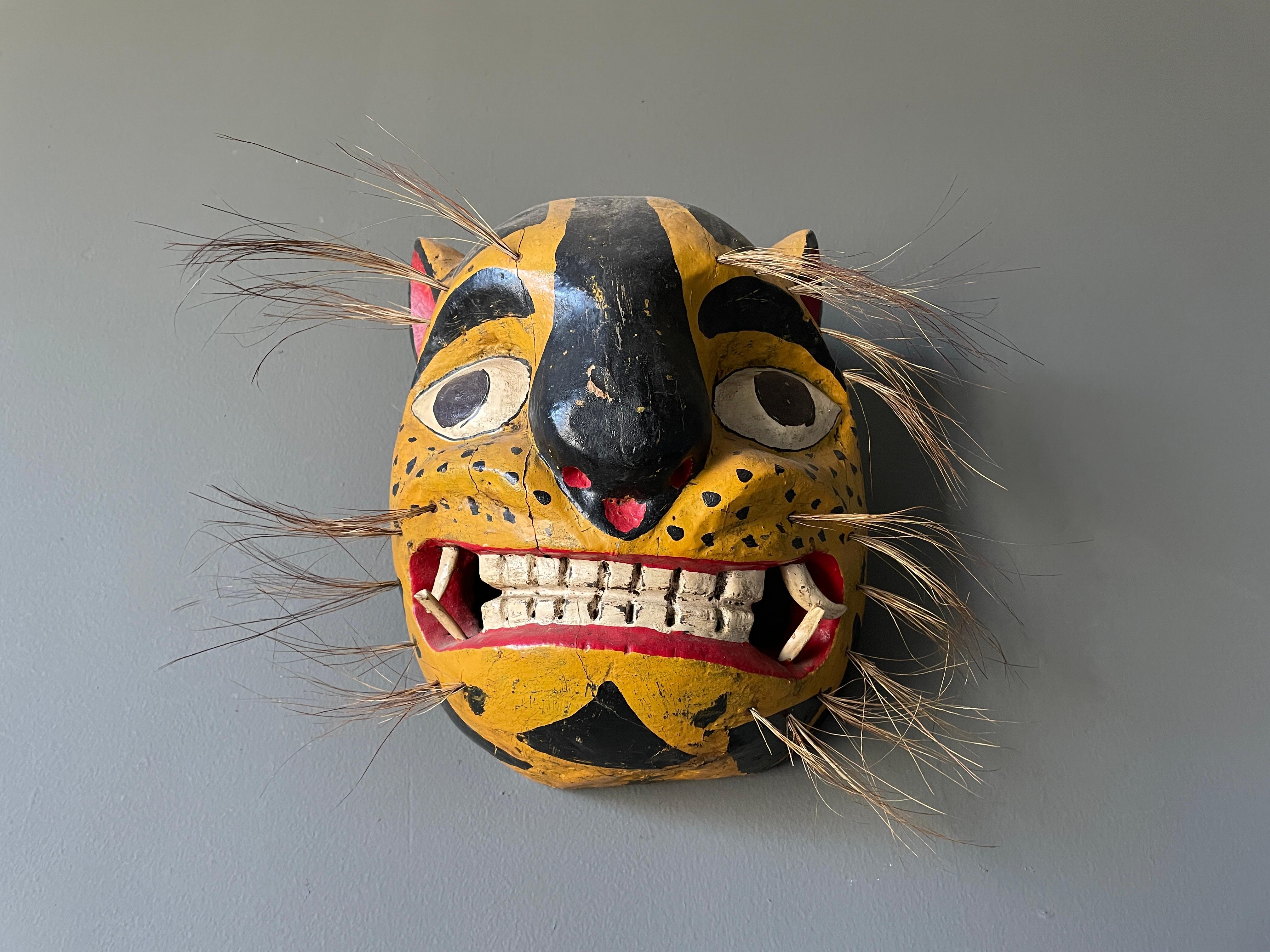 wooden cat mask