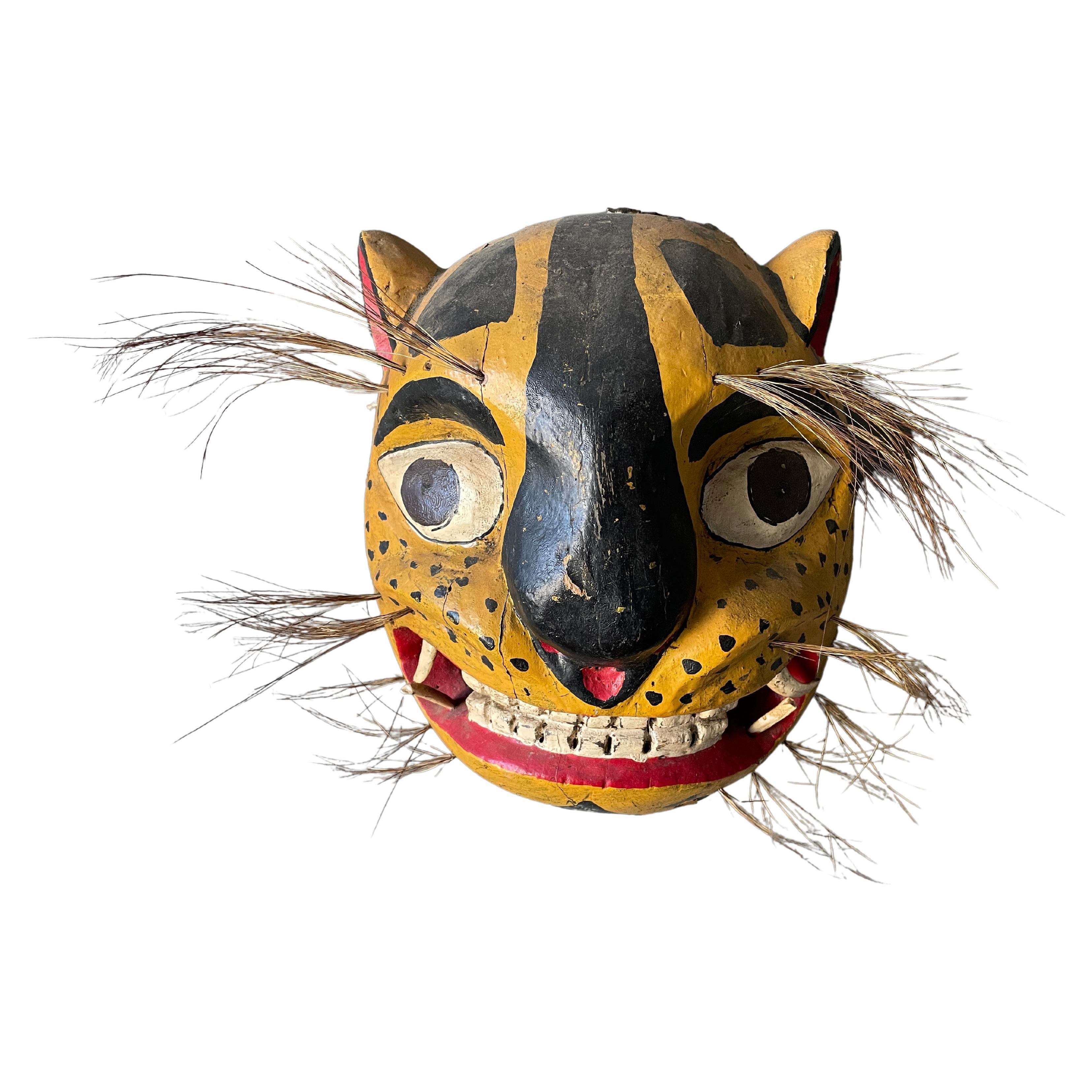 Vintage Wooden Tribal Folk Art Wild Cat Mask at 1stDibs | vintage cat mask, wooden  cat mask, african mask cat