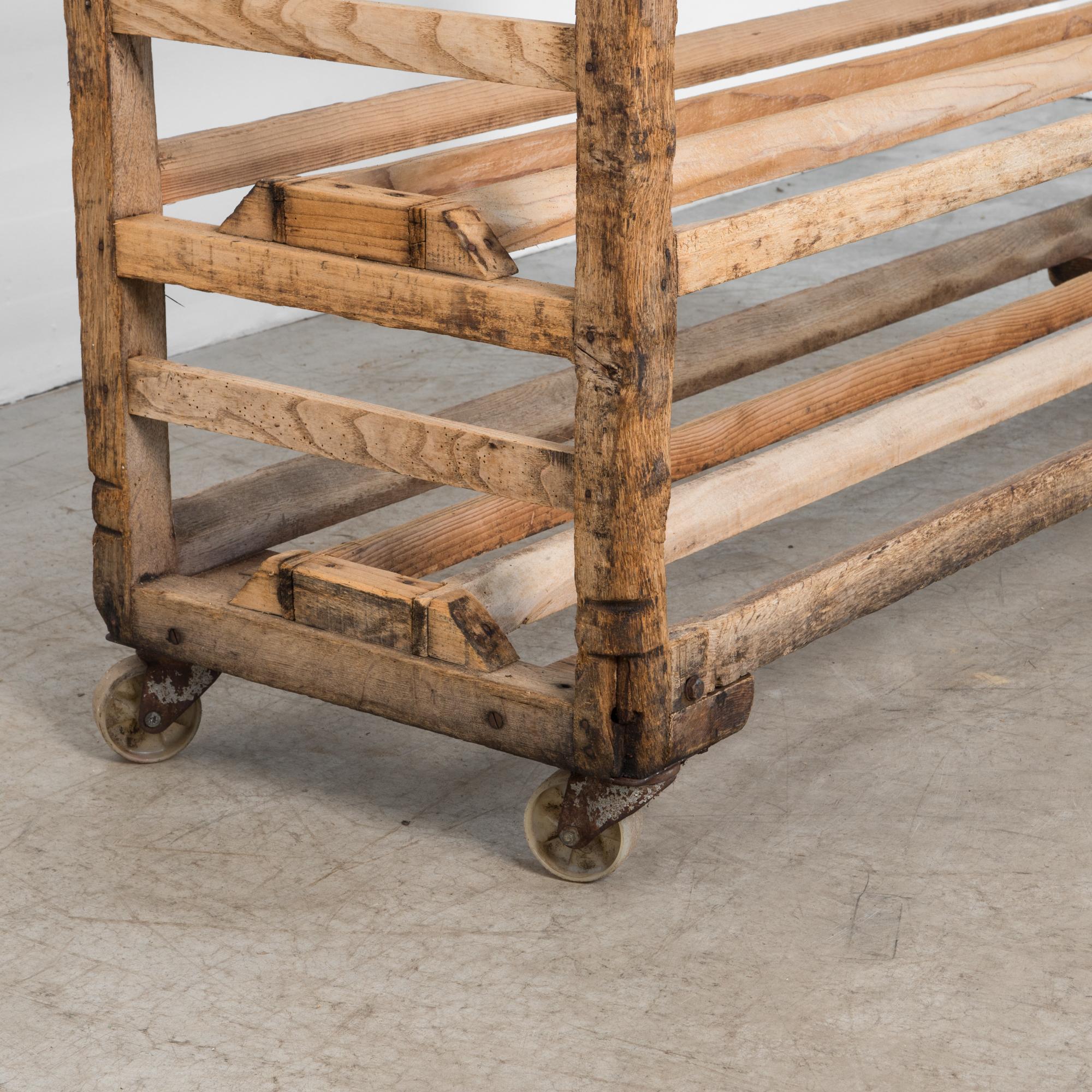 Belgian Vintage Wooden Trolley