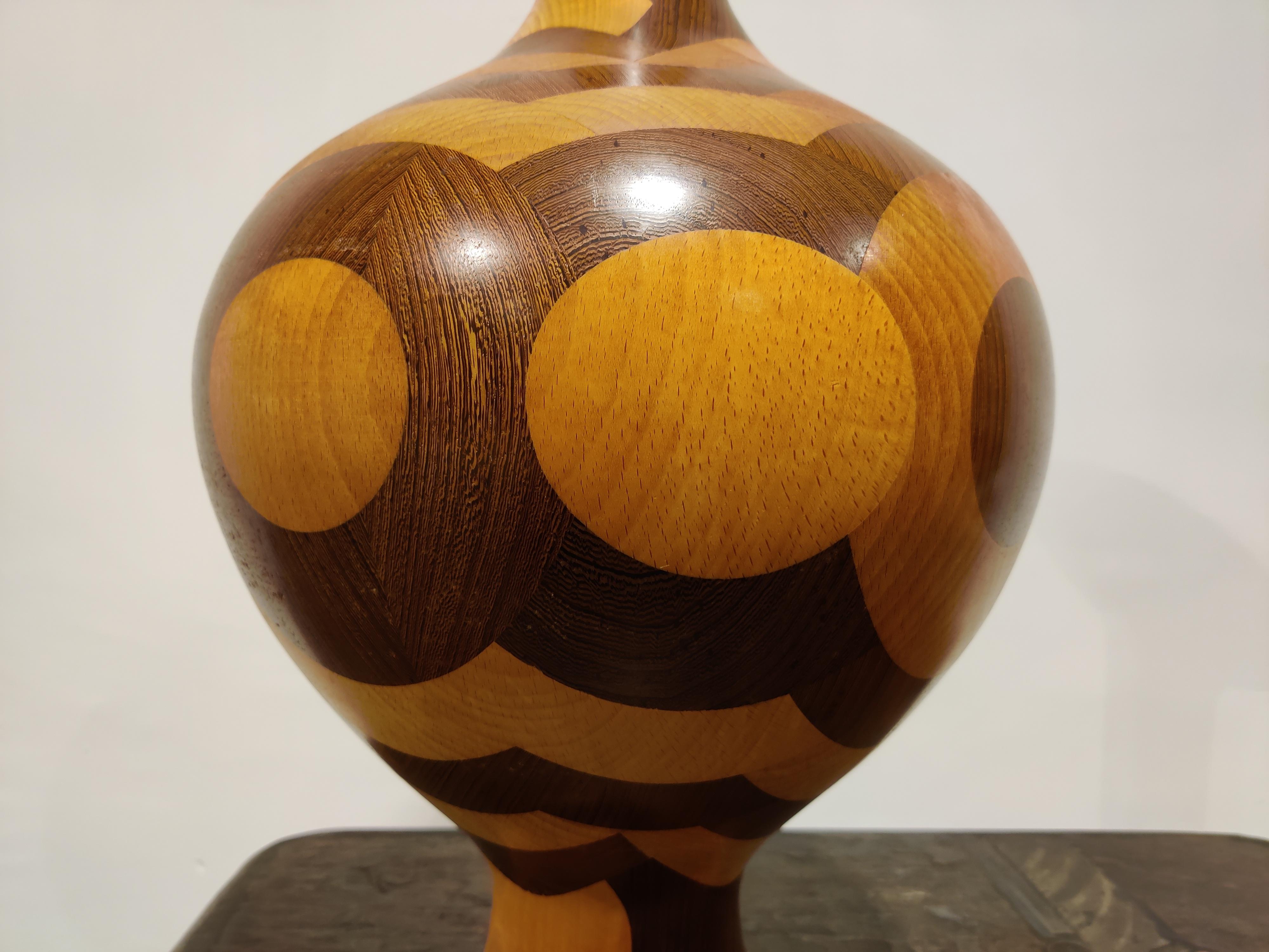 Vintage Wooden Vase by Decoene, 1970s 3