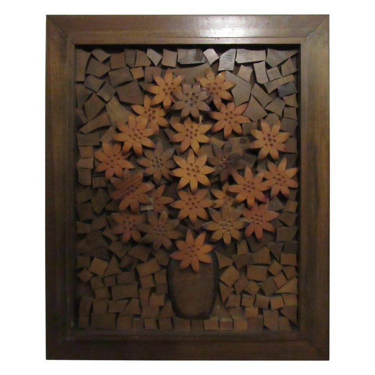 Vintage Wooden Wall Art For Sale at 1stDibs