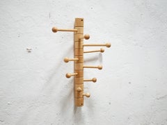 Vintage wooden wall coat rack