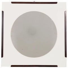 Miroir mural vintage en bois des frères Sbrilli, années 1970