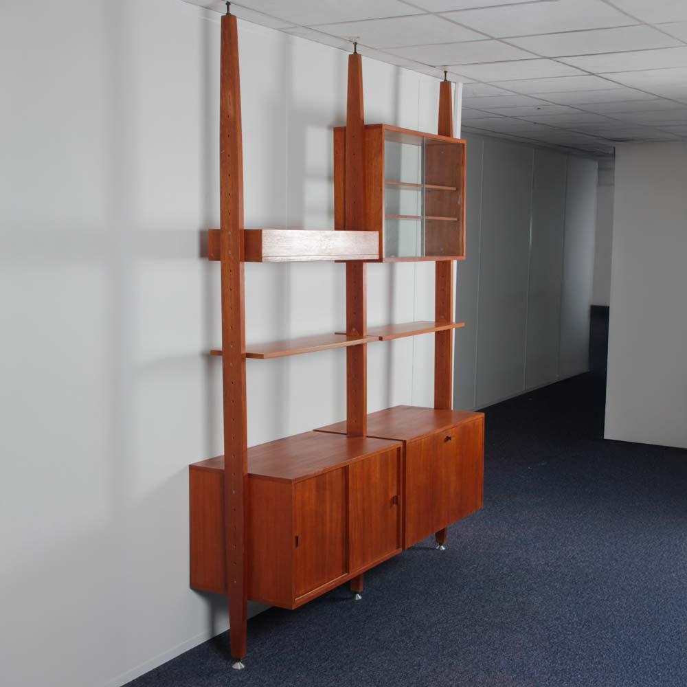 Vintage wooden wall unit from the 1960s For Sale 6