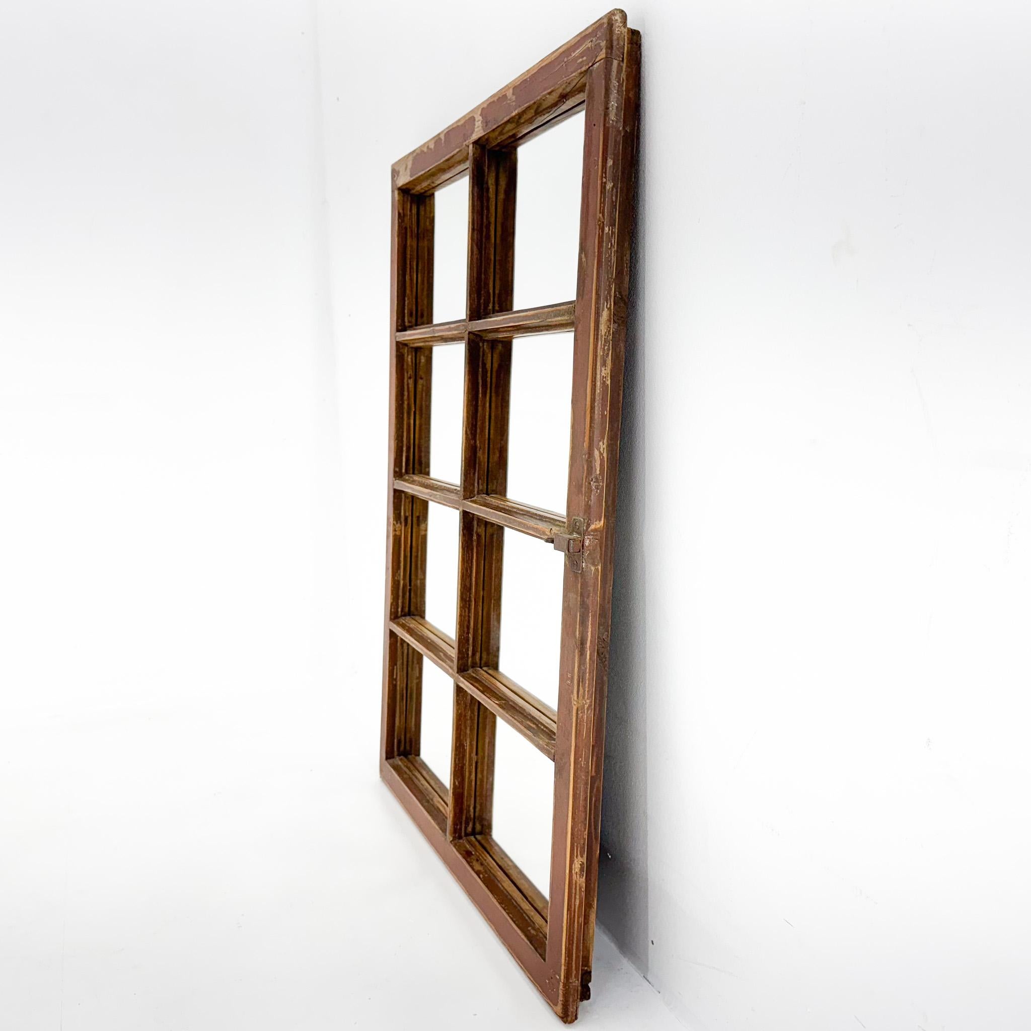 Vintage  Wooden Window Converted to a Mirror For Sale 7