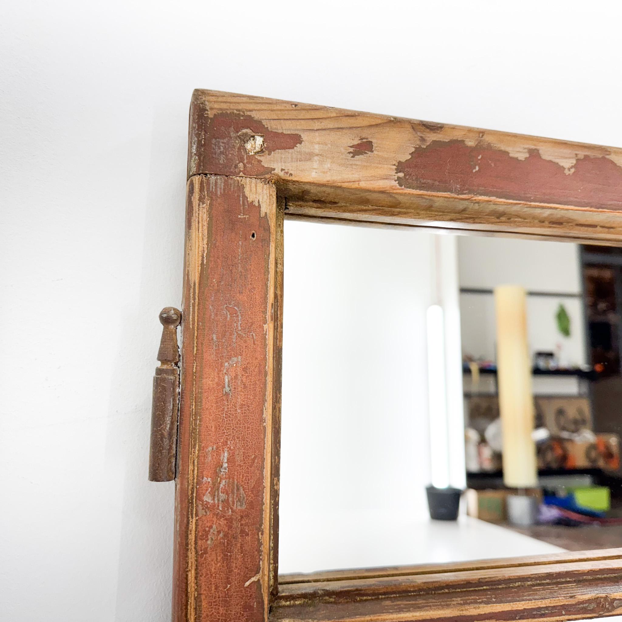 Vintage  Wooden Window Converted to a Mirror For Sale 11
