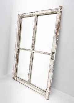 Vintage  Wooden Window Converted to a Mirror