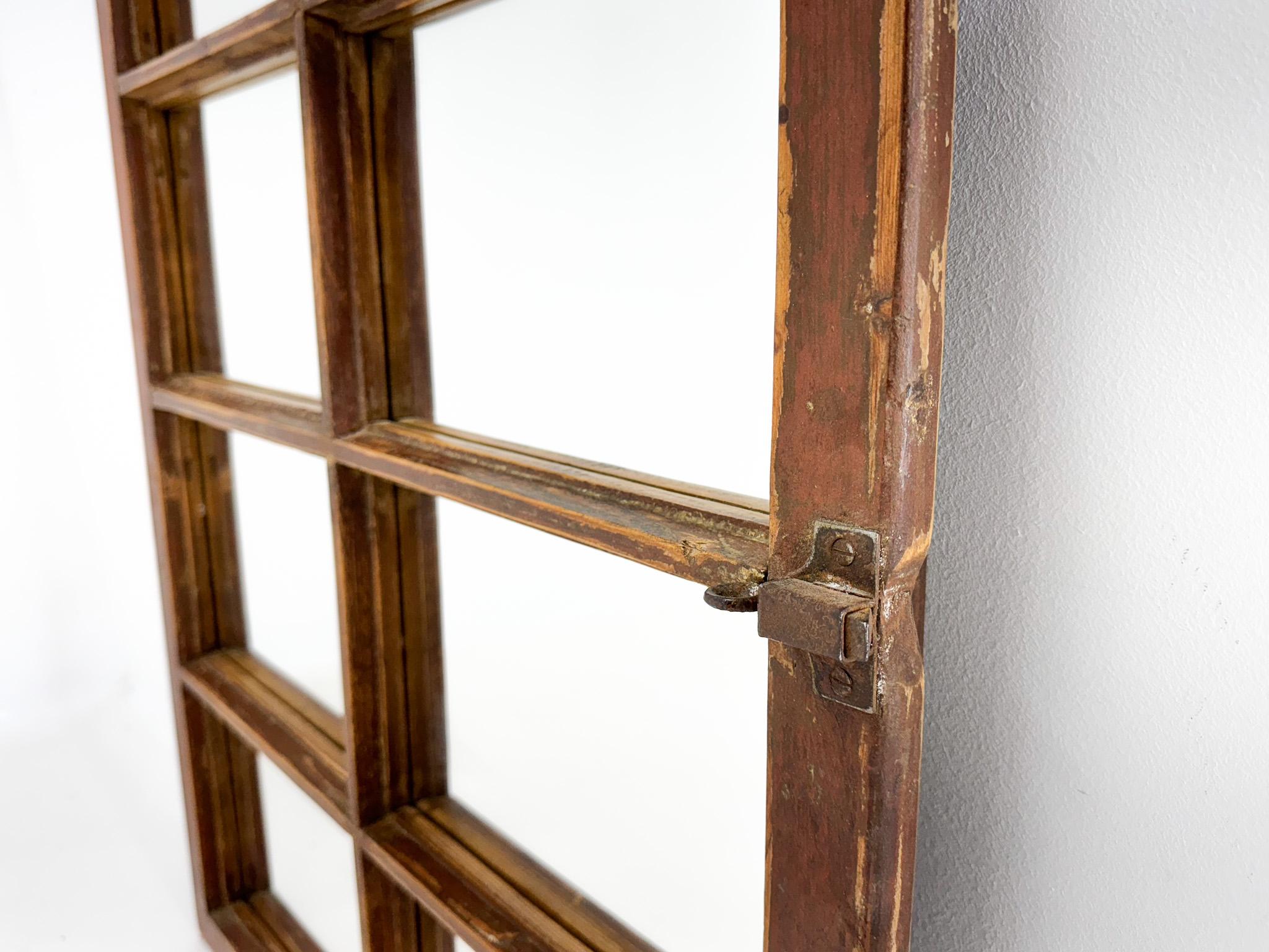 20th Century Vintage  Wooden Window Converted to a Mirror For Sale