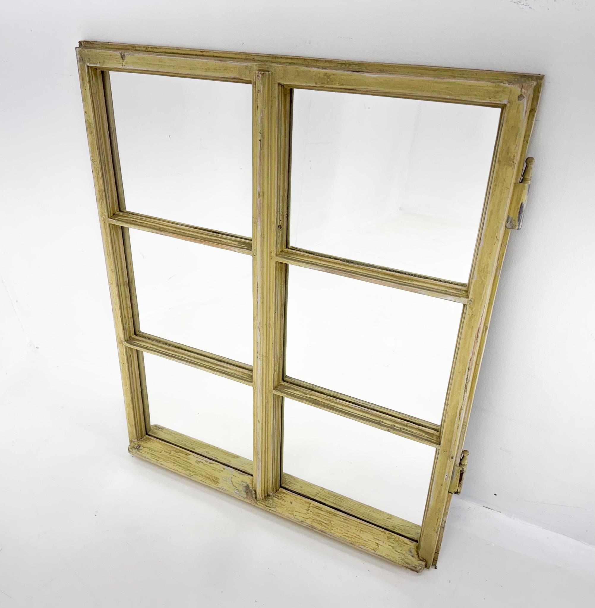 Vintage  Wooden Window Converted to a Mirror For Sale 2