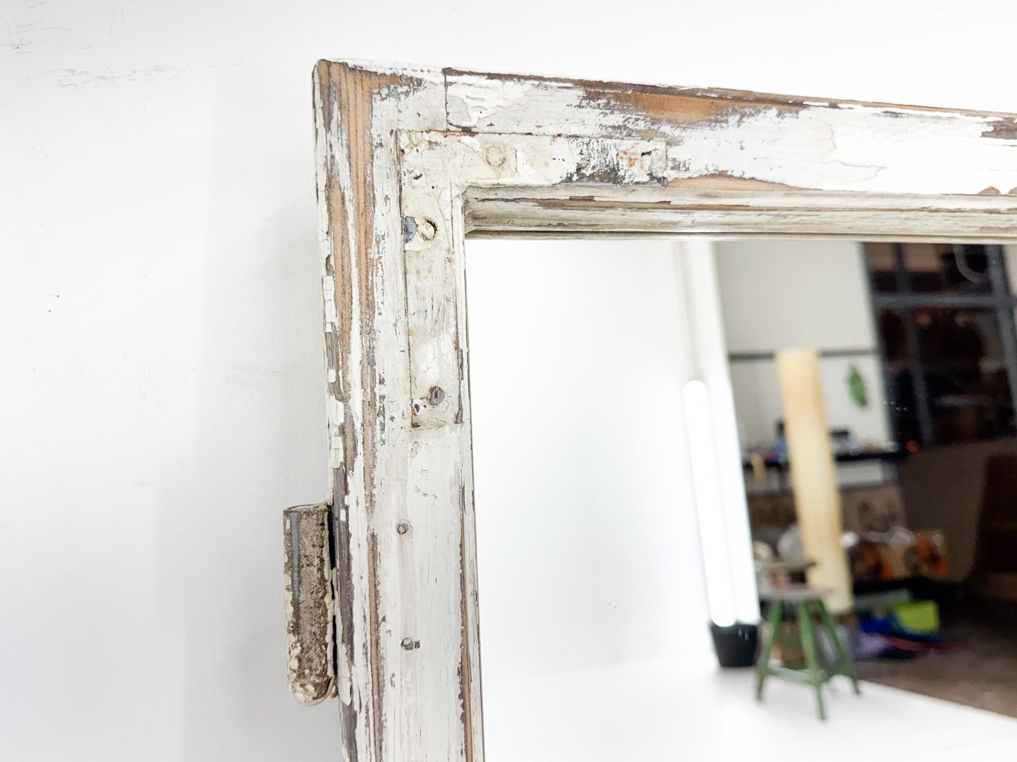 Vintage  Wooden Window Converted to a Mirror For Sale 3