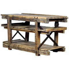 Vintage Wooden Worktable, circa 1930