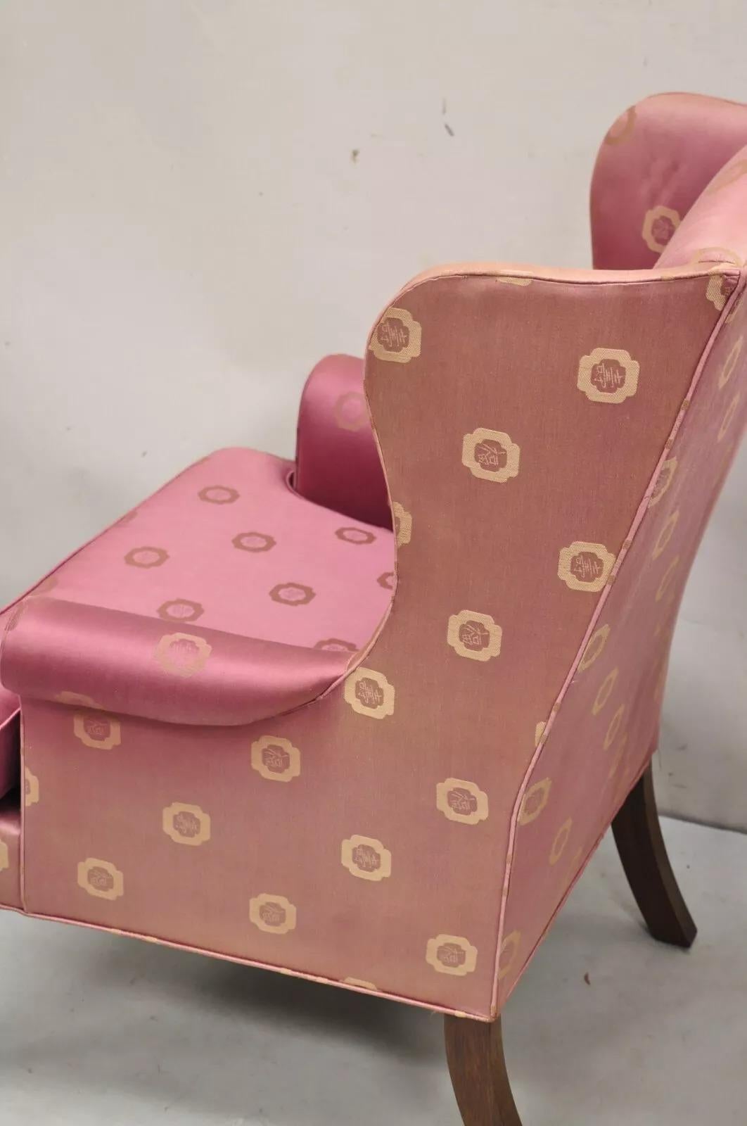 Vintage Woodmark Originals Queen Anne Style Mahogany Wingback Chairs - a Pair For Sale 2
