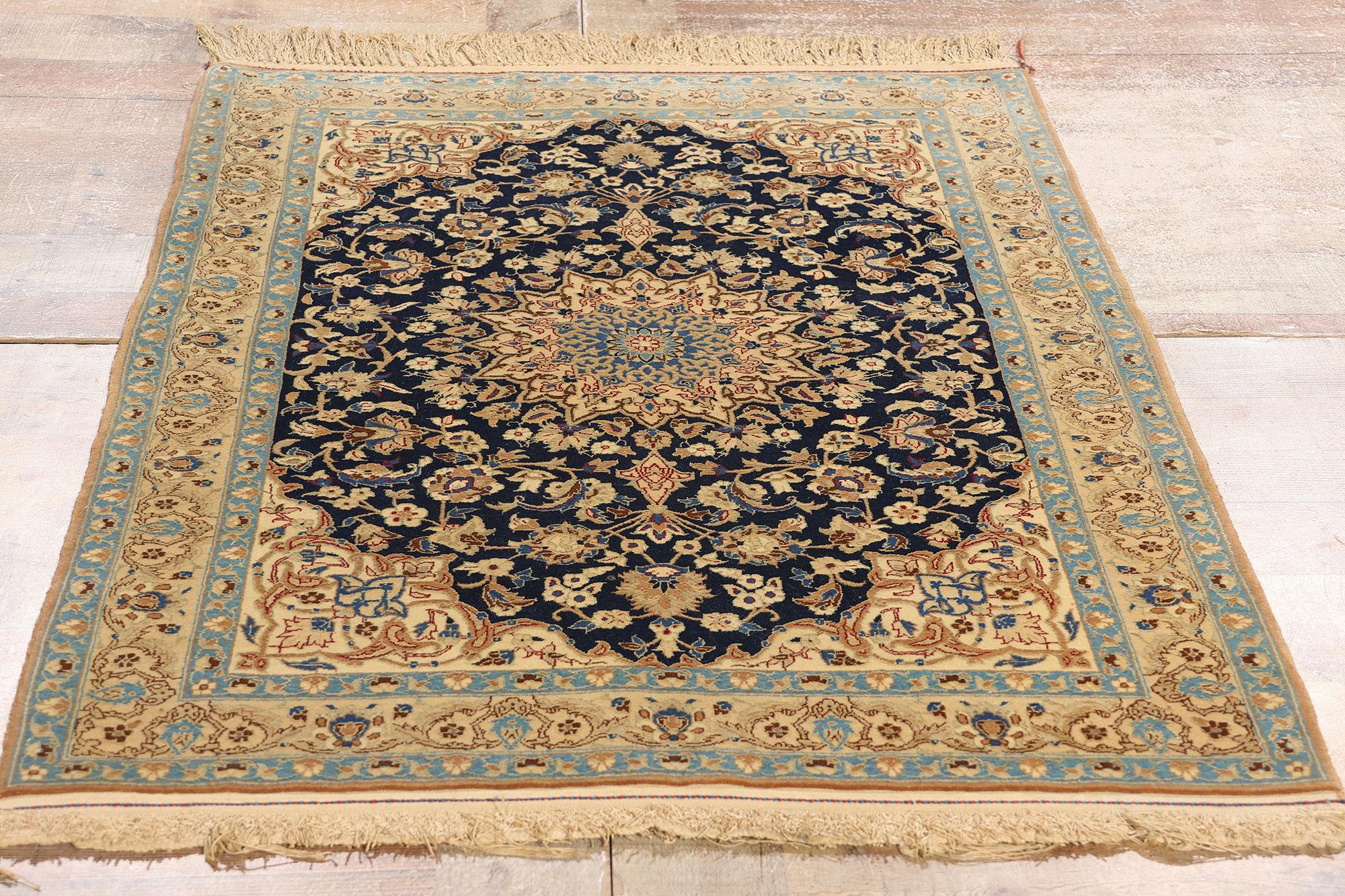 Lana Tappeto Nain persiano vintage in lana e seta, 02'10 x 04'02 in vendita