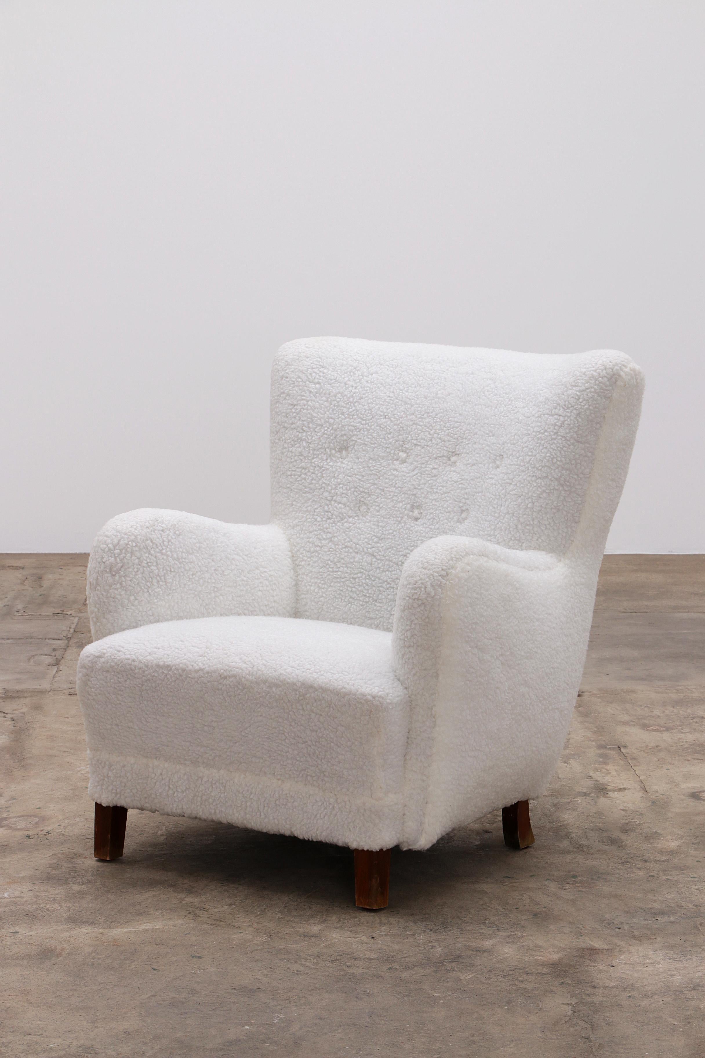 Fritz Hansen High Back Lounge Chair, Model 1669, Denmark, 1950 4