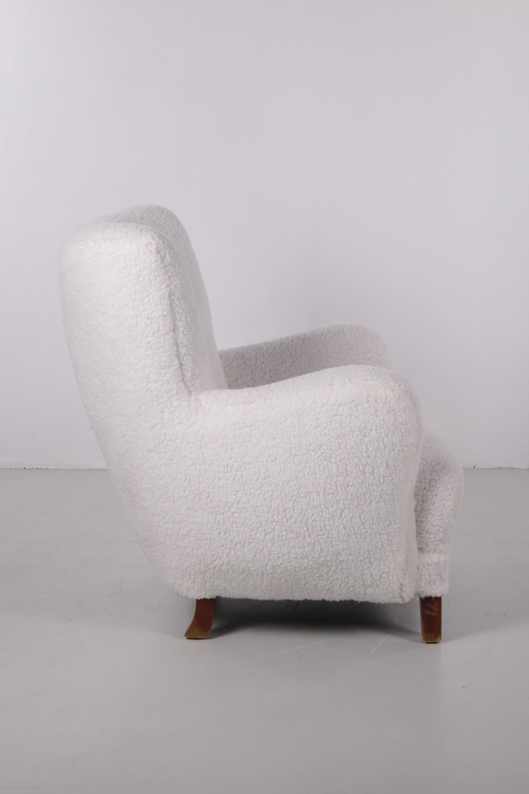 Mid-20th Century Fritz Hansen High Back Lounge Chair, Model 1669, Denmark, 1950