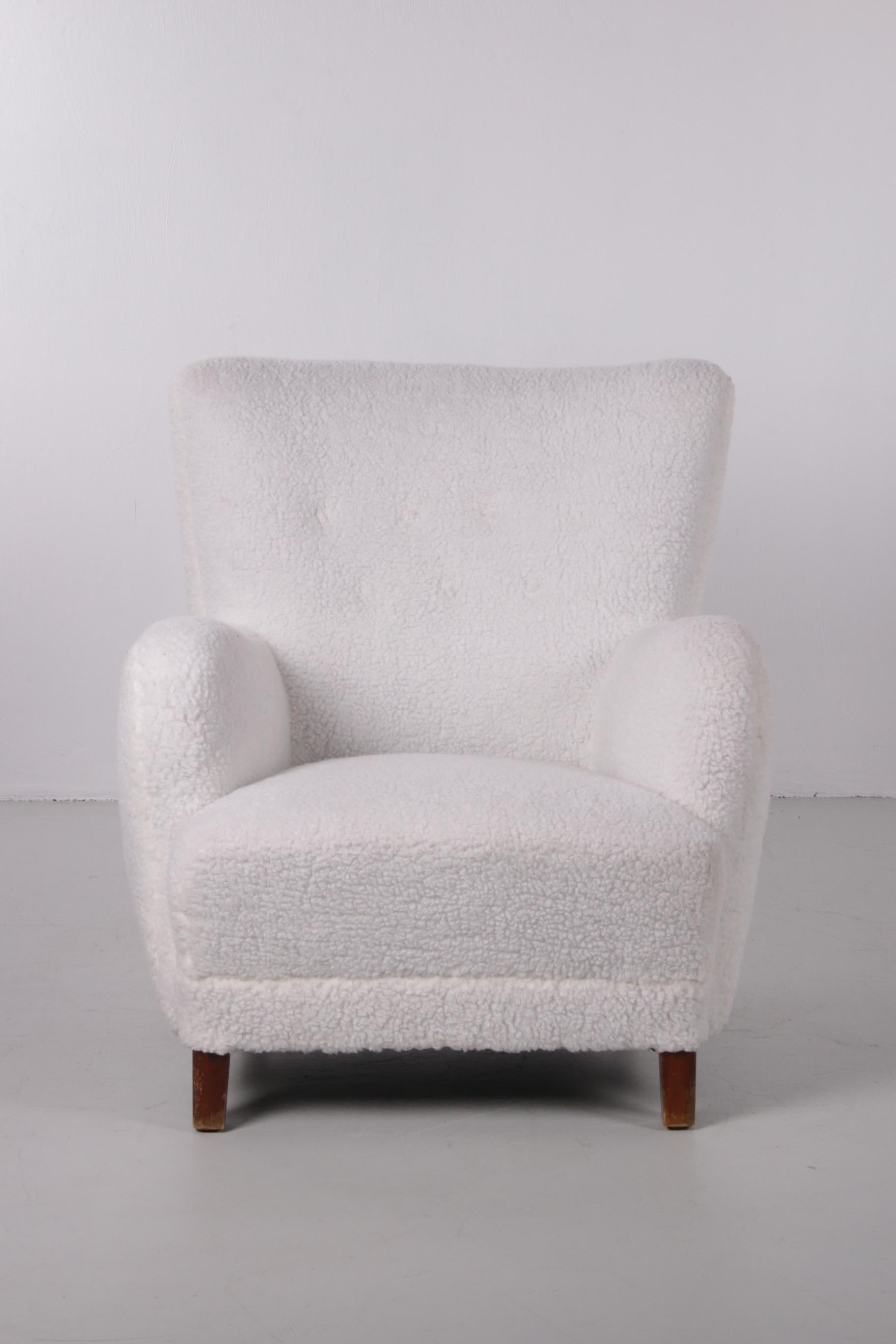 Fritz Hansen High Back Lounge Chair, Model 1669, Denmark, 1950 2