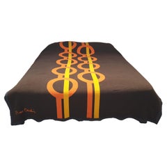 Vintage wool bed cover by Pierre Cardin
