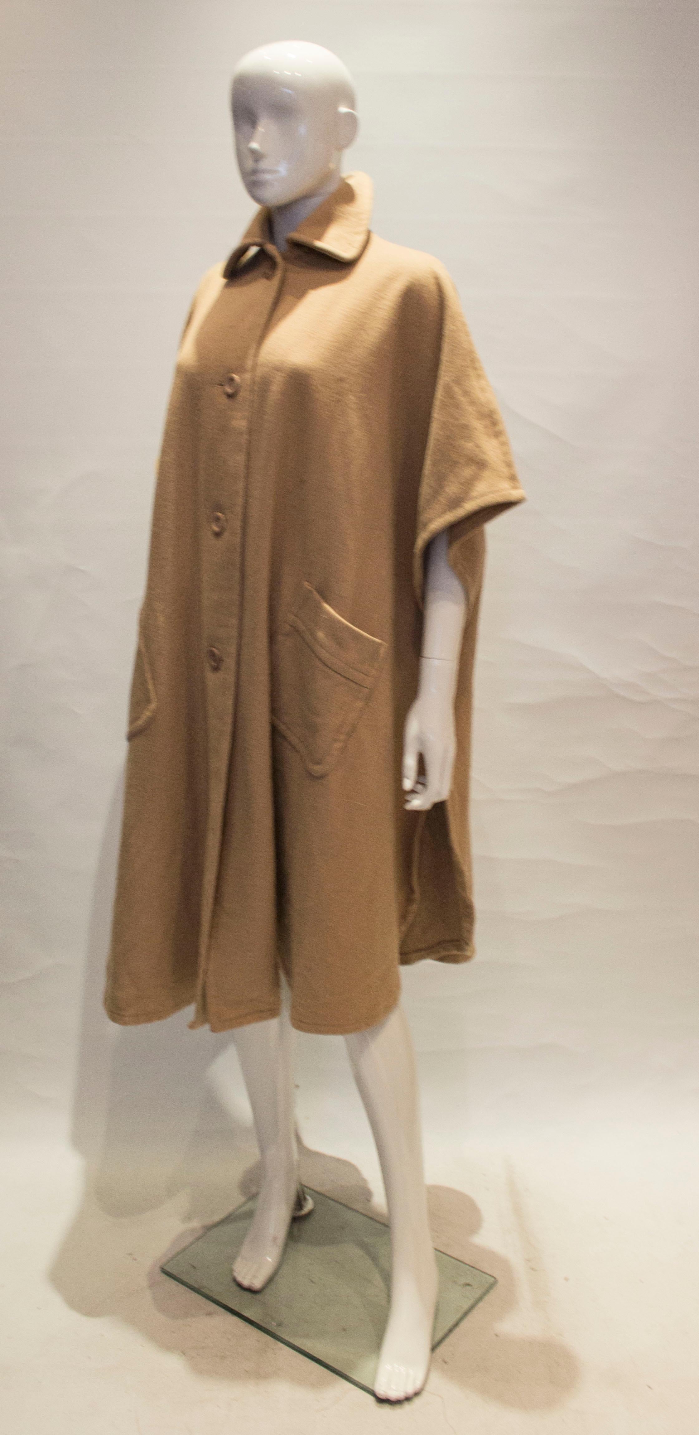 Brown Vintage Wool Cape  For Sale