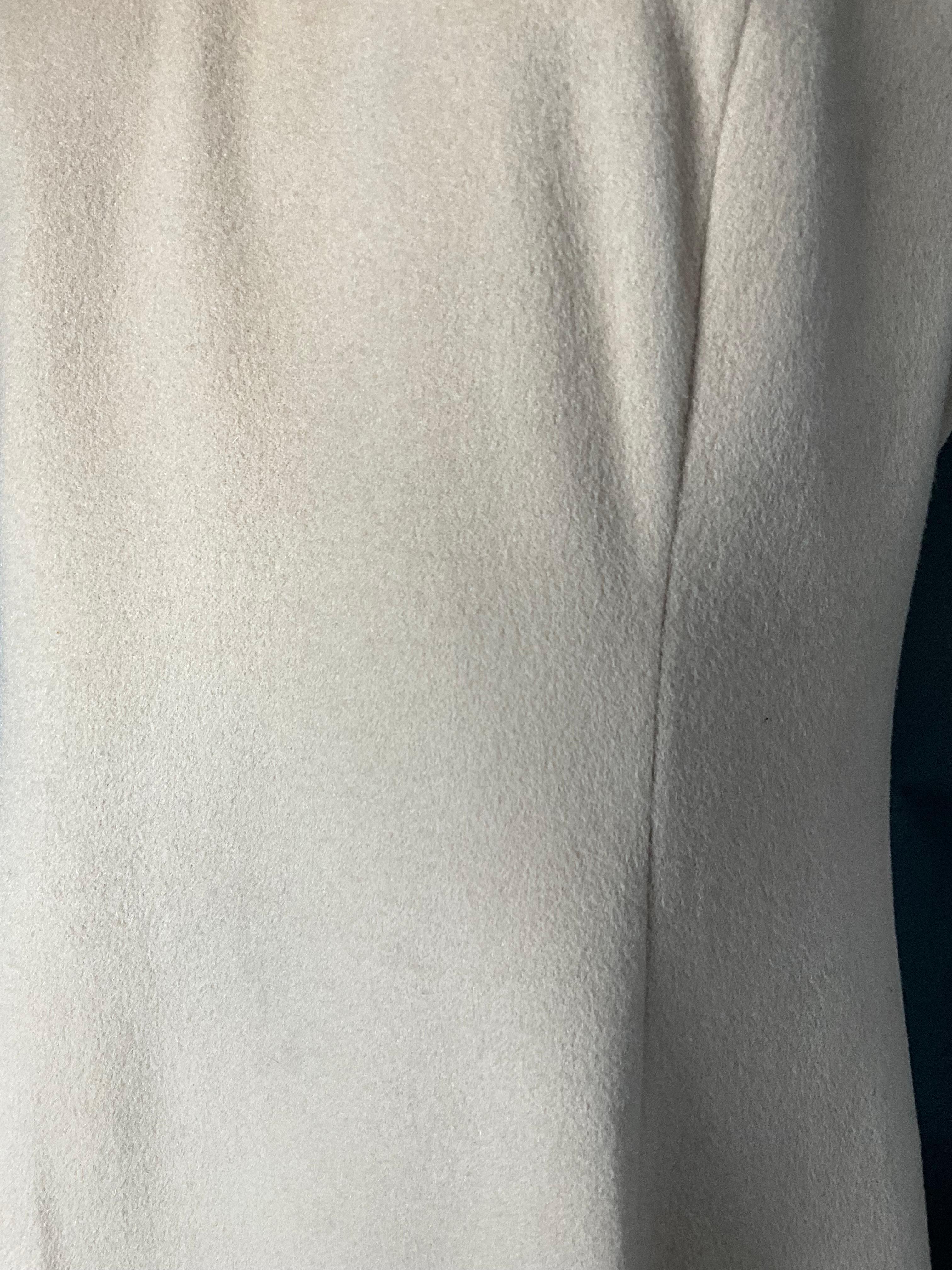 Vintage Wool Cashmere Sleeveless Shift Dress with Mink Trim Neckline For Sale 4