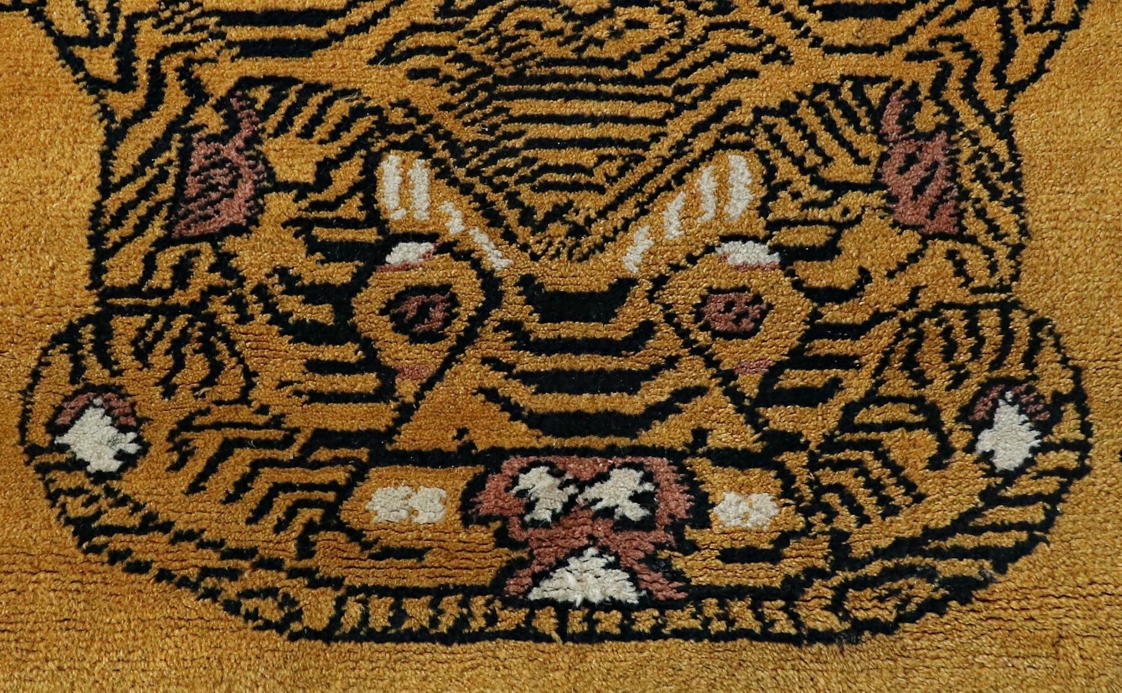 antique tibetan tiger rug