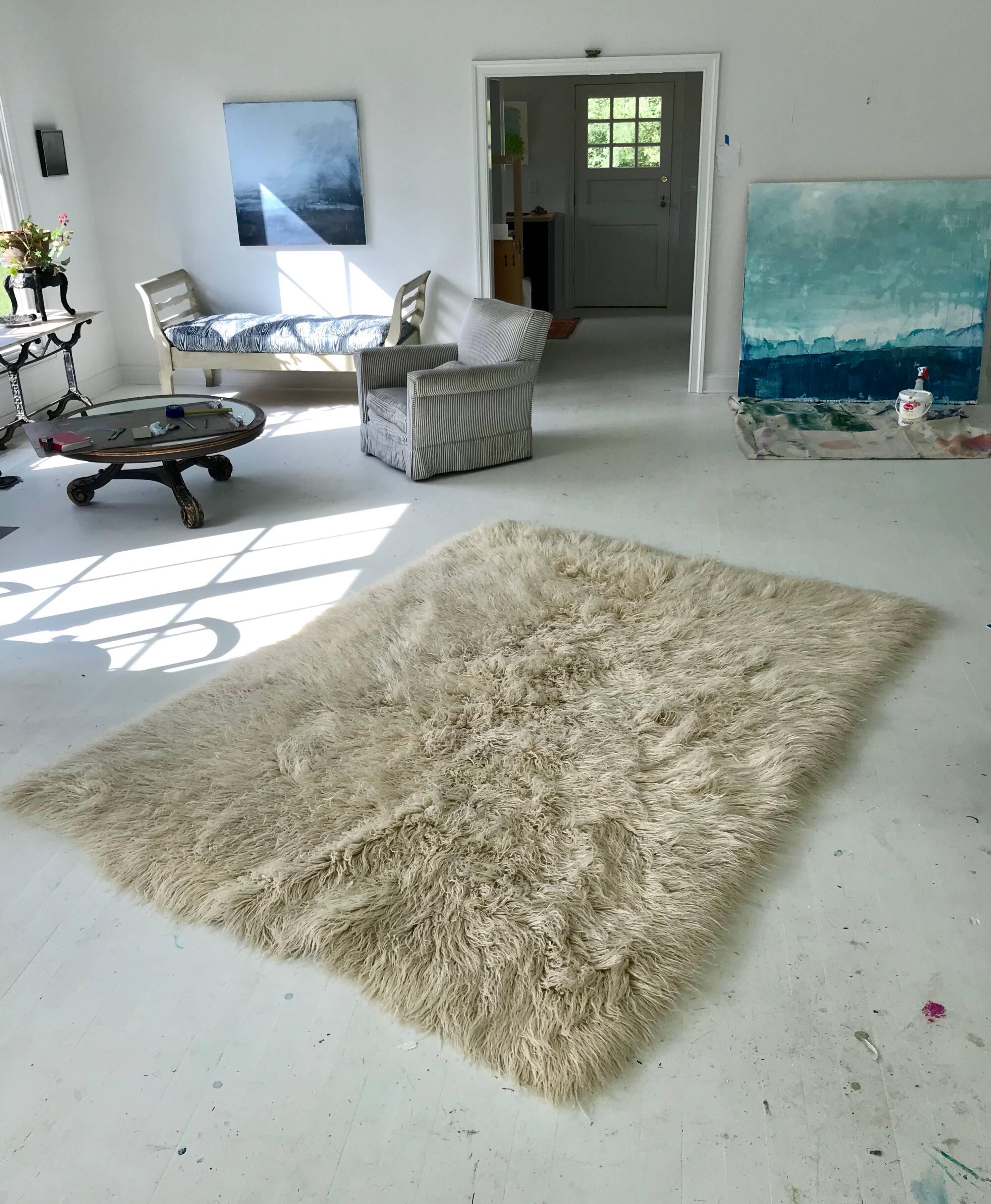 Greek Vintage Wool Flokati Rug by Karamichos & Co.