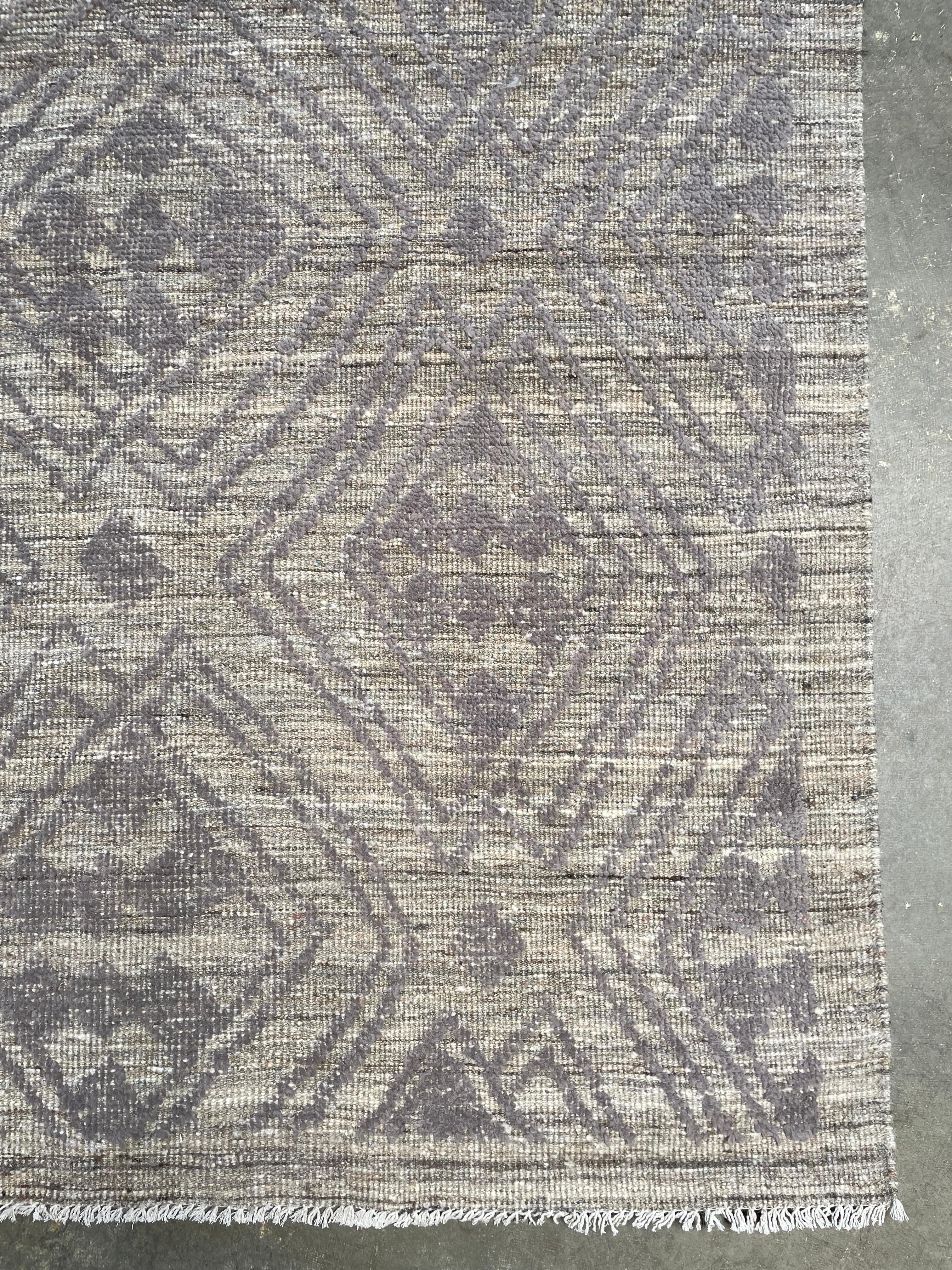 Tappeto turco vintage in lana annodato a mano con lino e tonalità Bruyere in vendita 4