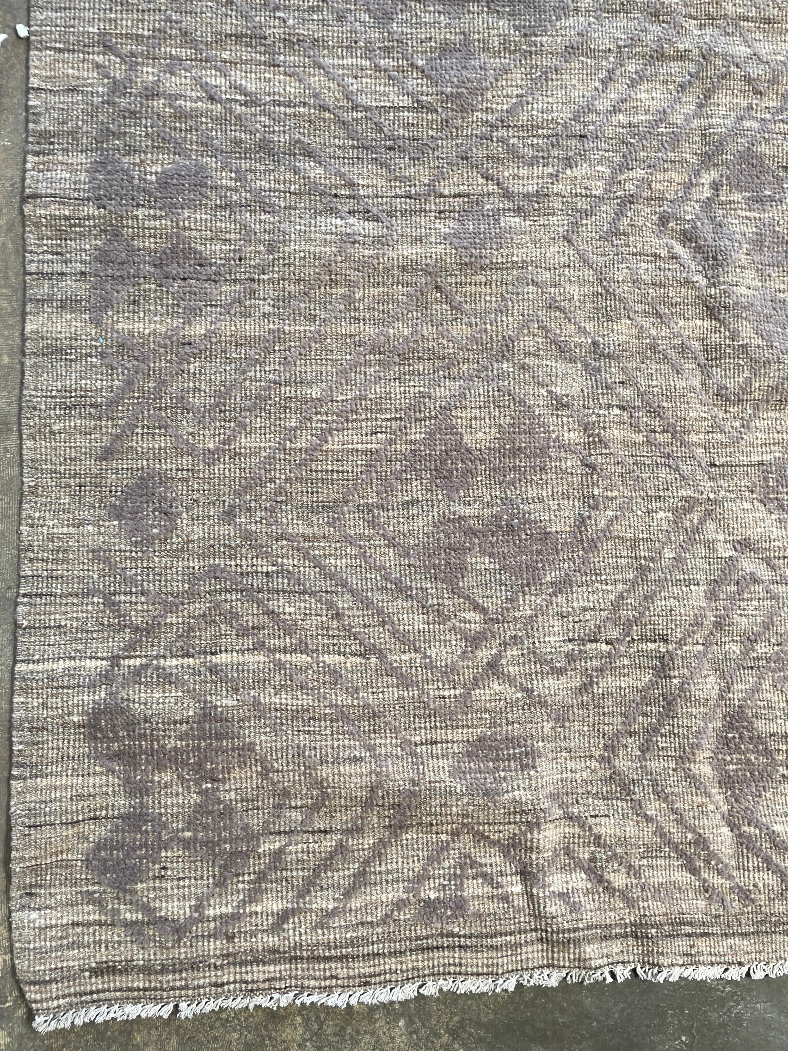 Tappeto turco vintage in lana annodato a mano con lino e tonalità Bruyere in vendita 5
