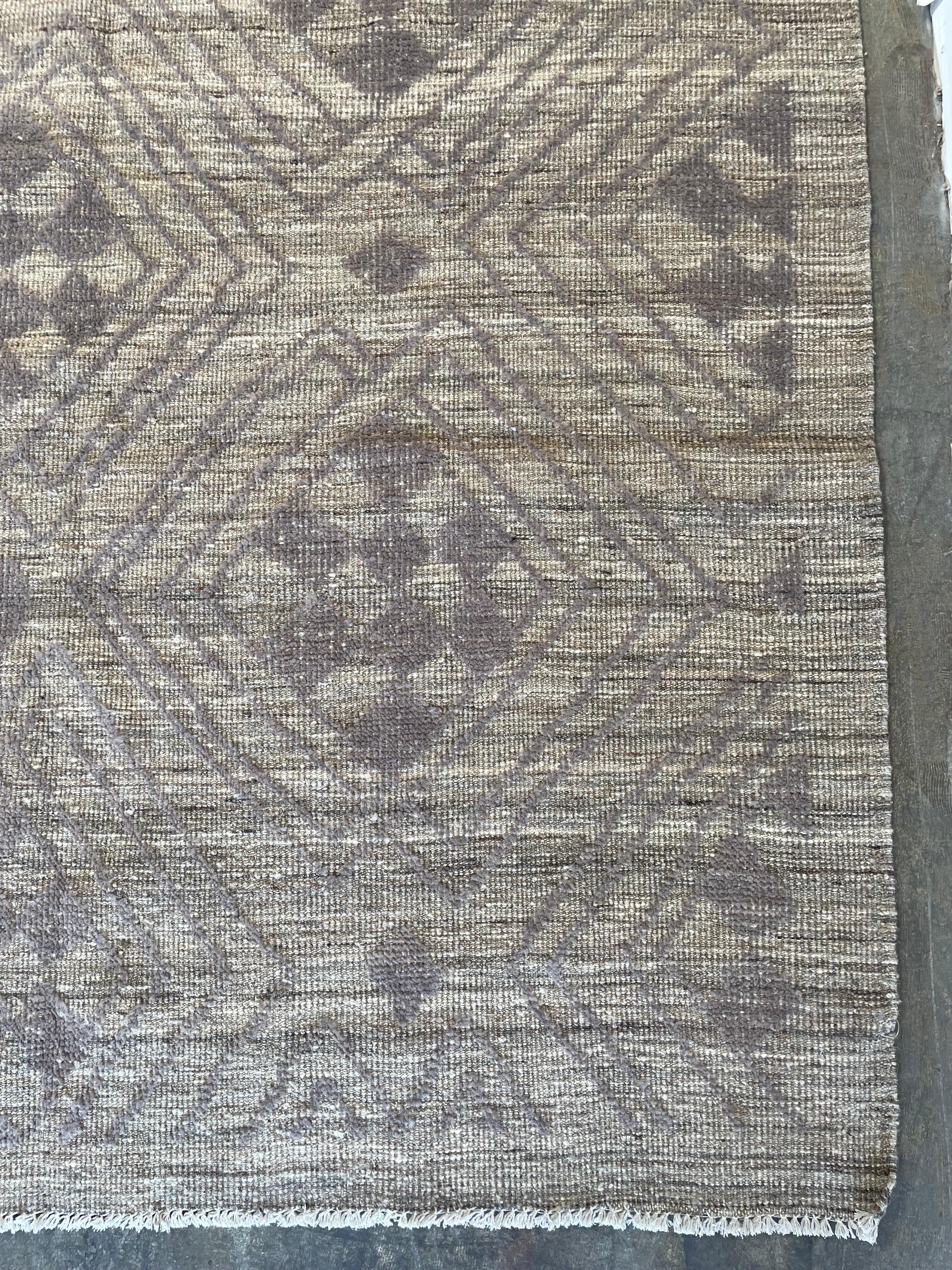 Tappeto turco vintage in lana annodato a mano con lino e tonalità Bruyere in vendita 7
