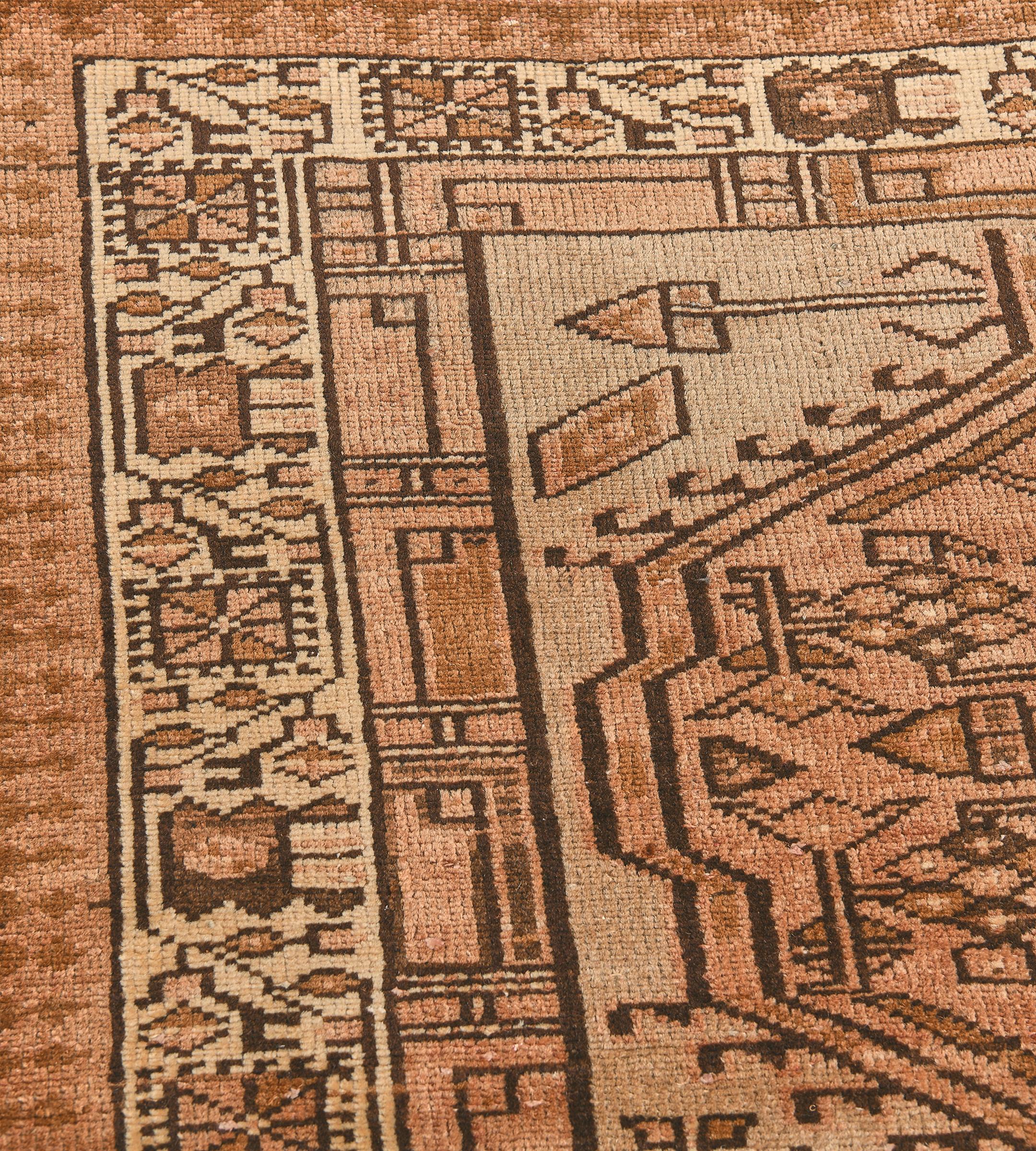 Vintage Wool Handwoven Persian Heriz Runner In Good Condition For Sale In West Hollywood, CA