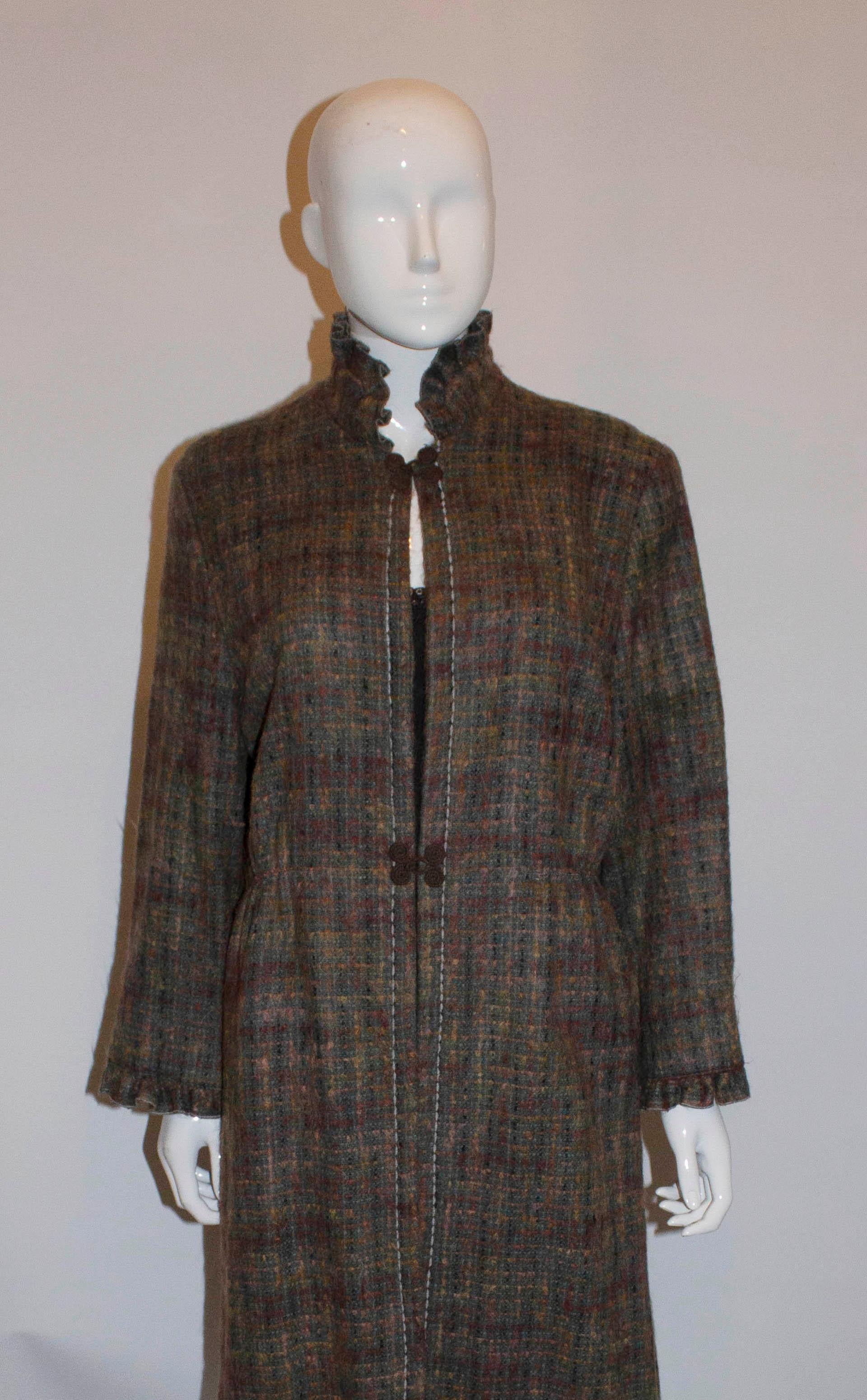 Black Vintage Wool / Mohair Coat For Sale