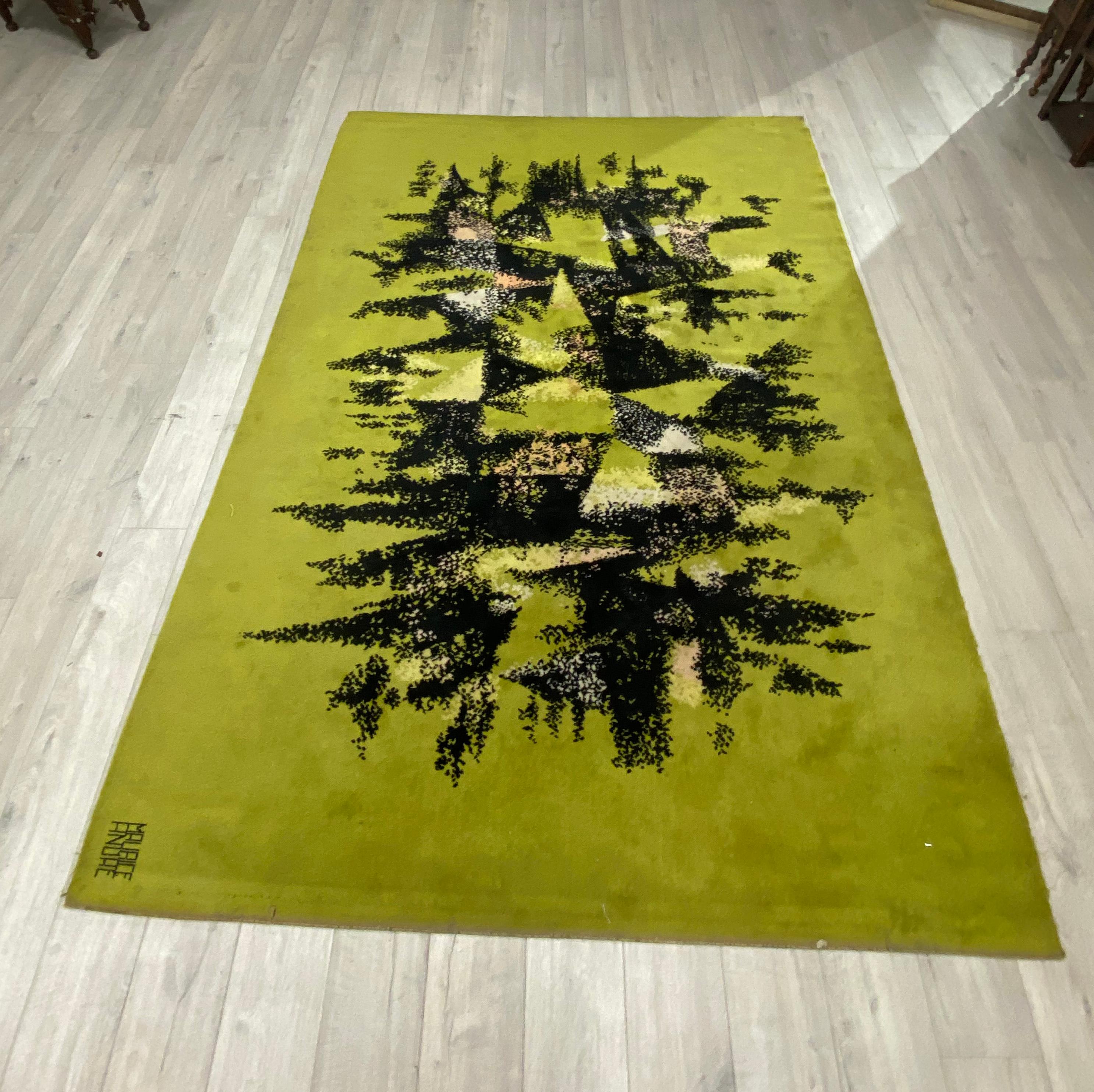 French Vintage wool rug circa 1960, signed Maurice ANDRE For Sale