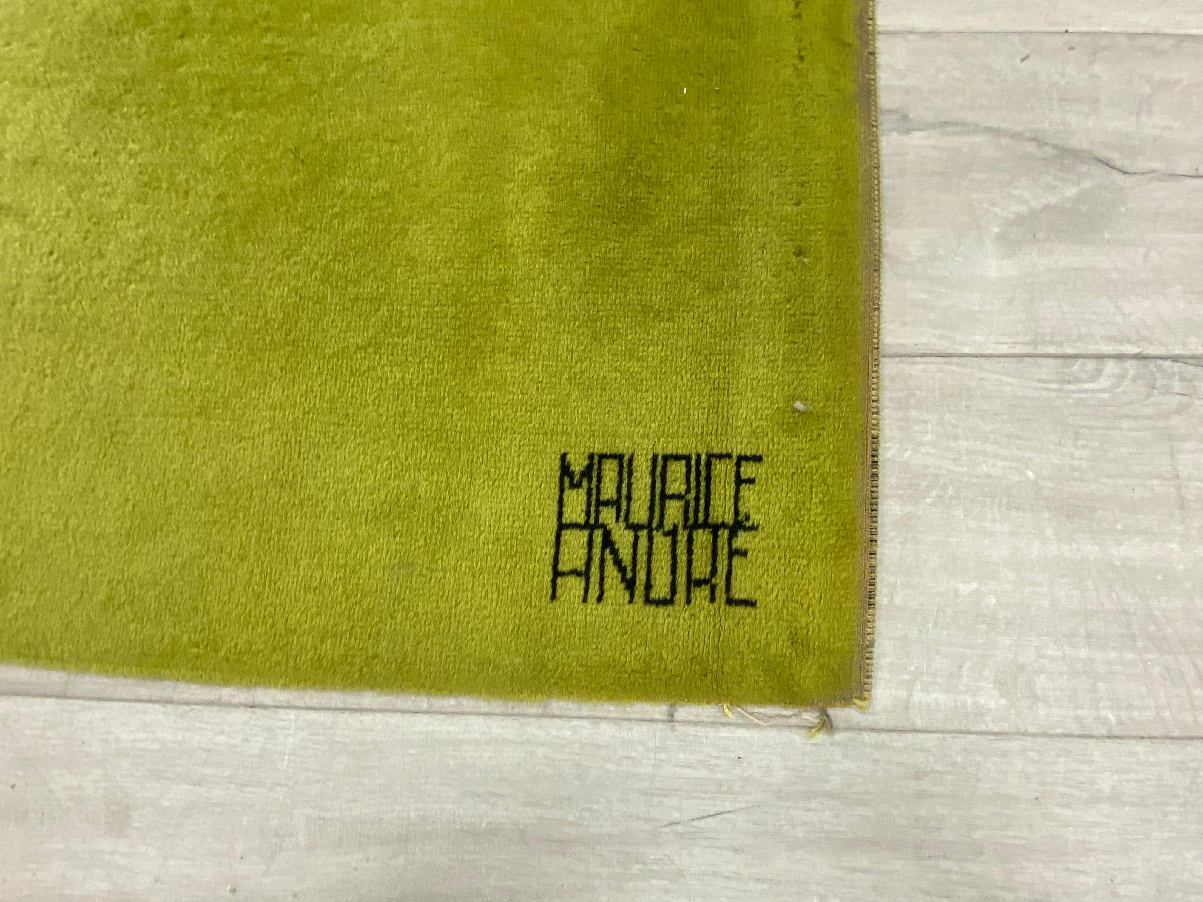 20th Century Vintage wool rug circa 1960, signed Maurice ANDRE For Sale