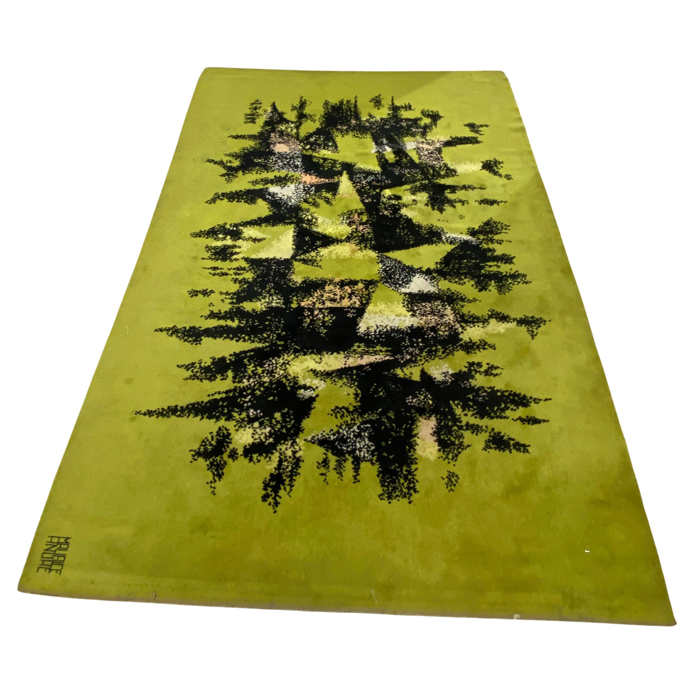 Vintage wool rug circa 1960, signed Maurice ANDRE For Sale