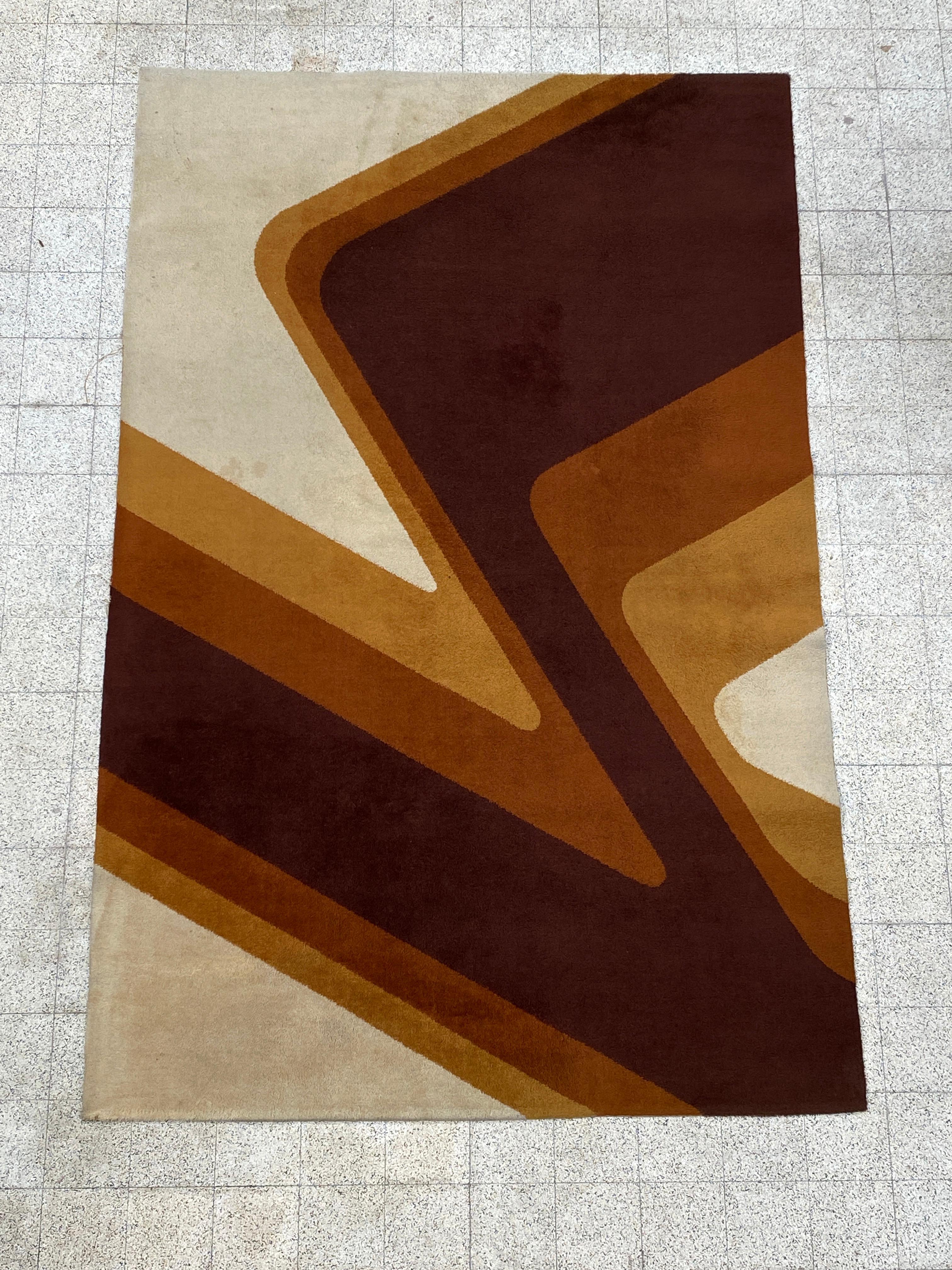 Vintage wool rug, circa 1970-1980.