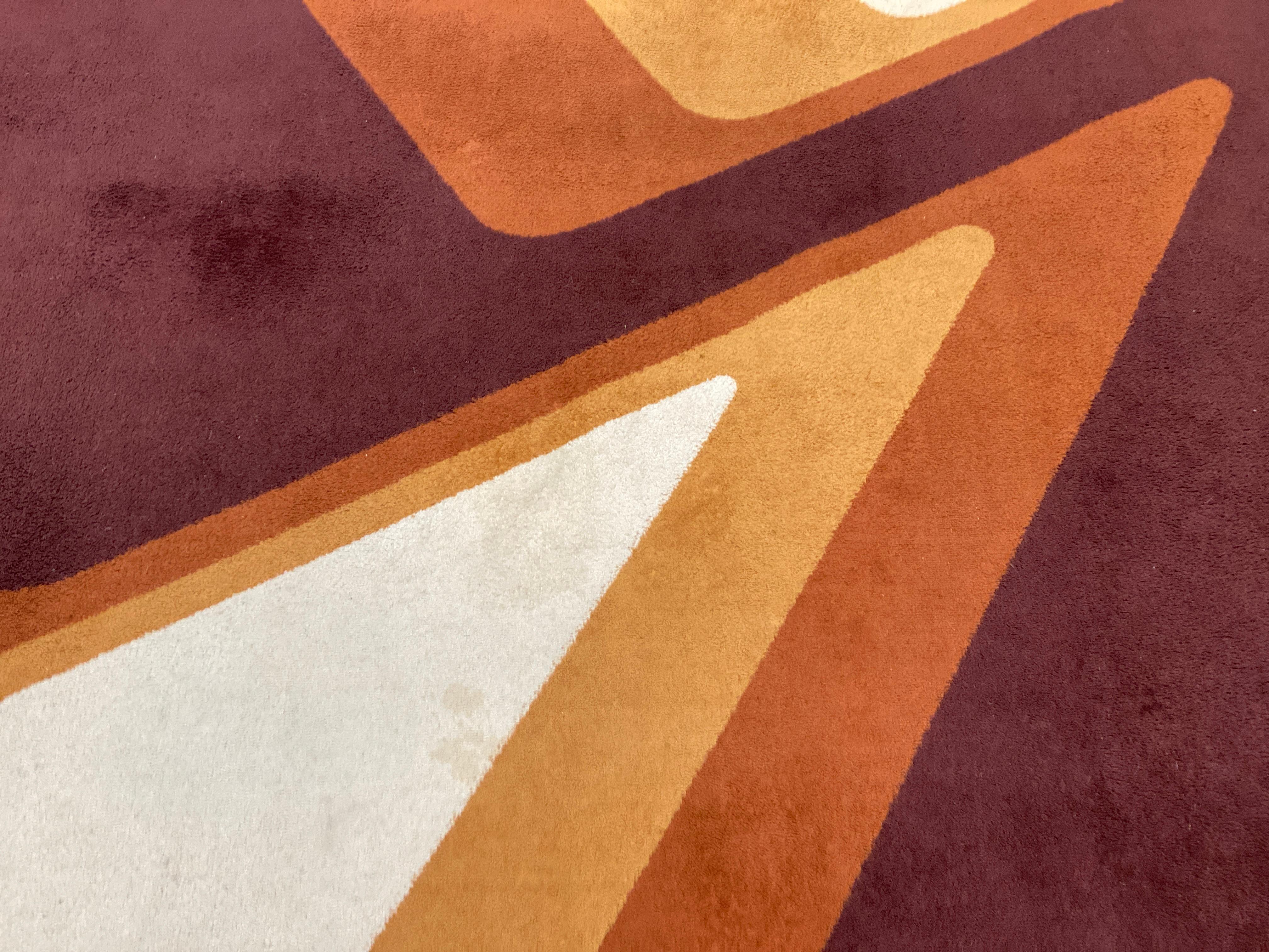 Mid-Century Modern Vintage Wool Rug, circa 1970-1980 For Sale